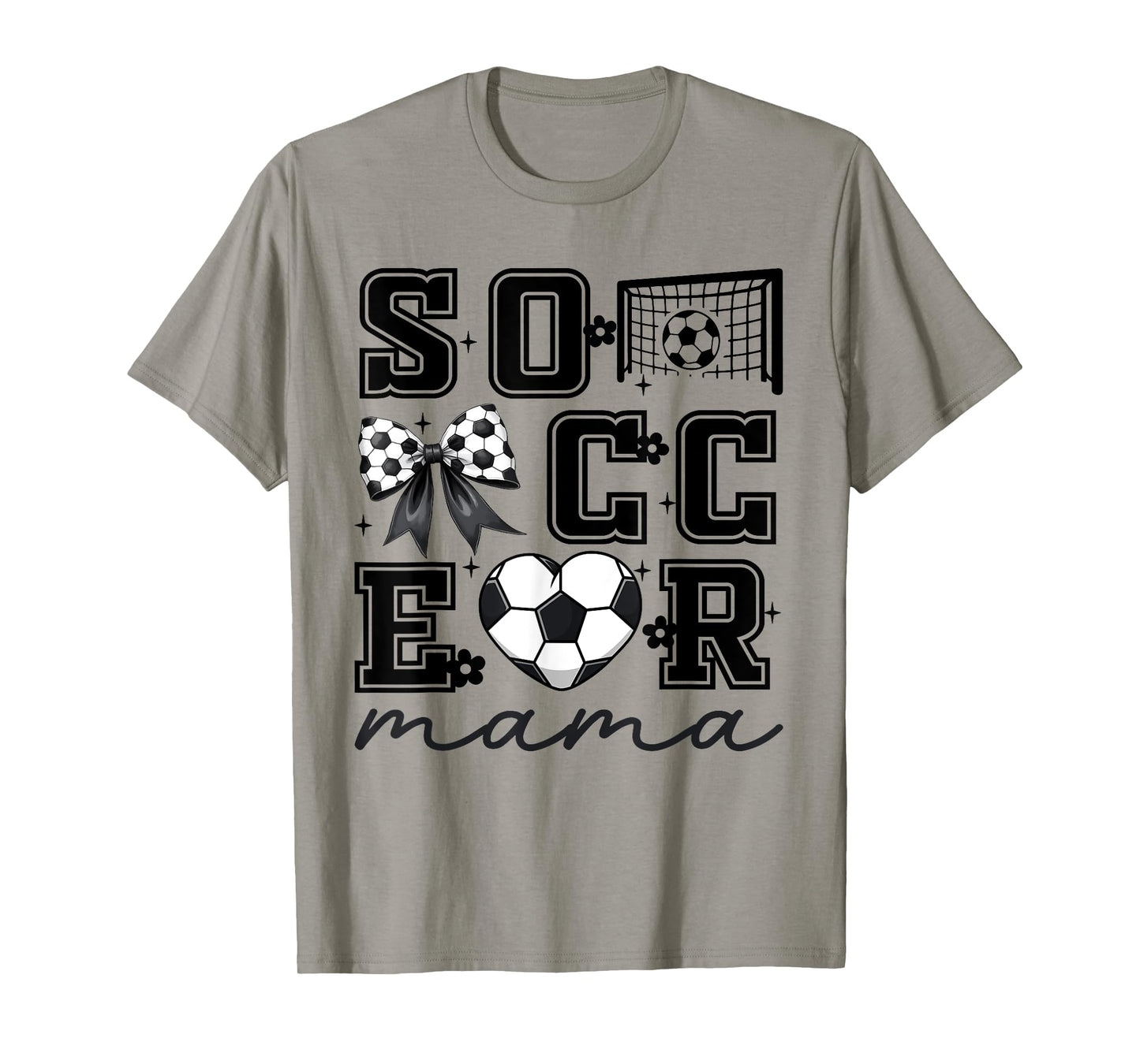 Soccer Mama Coquette Bow Funny Soccer Cheer Mama T-Shirt