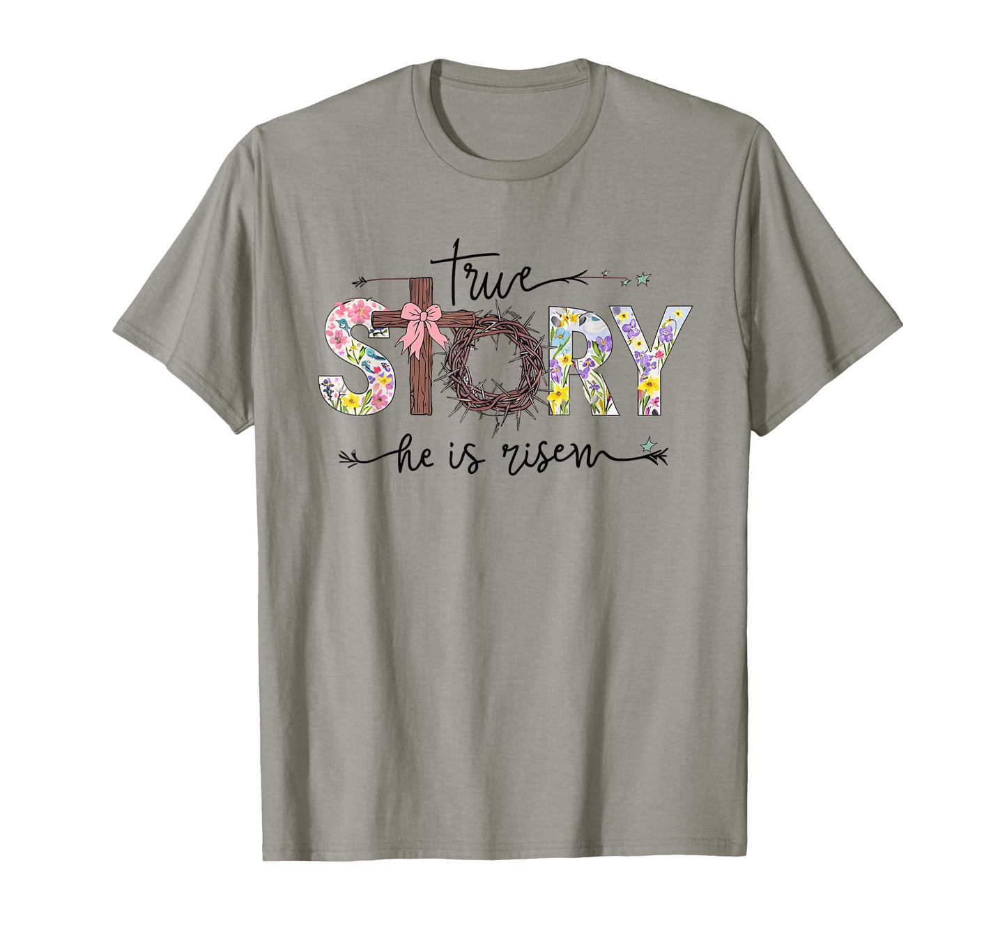 Trendy He Is Risen Christian Ladies Cute Popular Easter T-Shirt