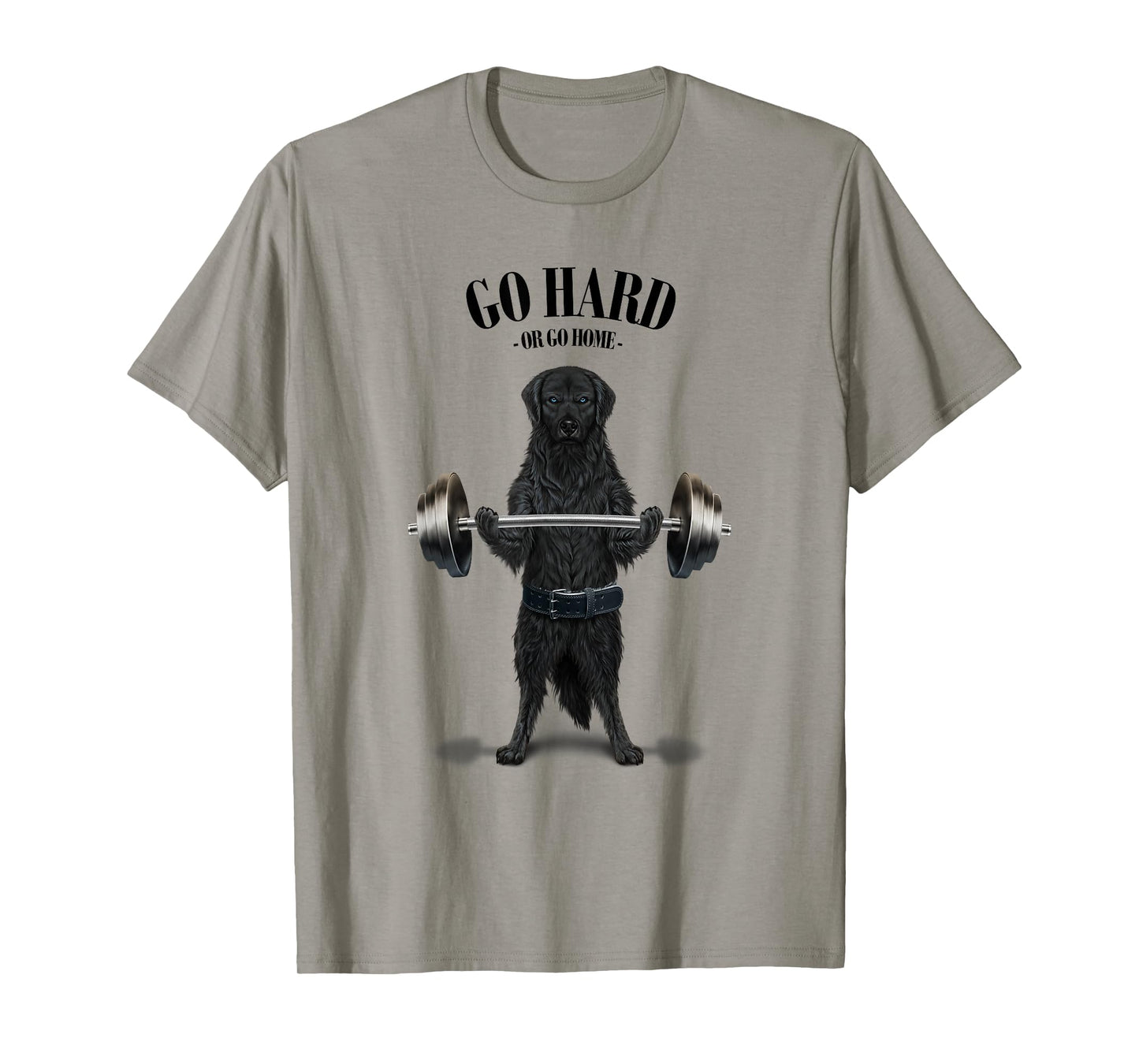 Black Labrador Dog Weightlifting in Fitness Gym T-Shirt