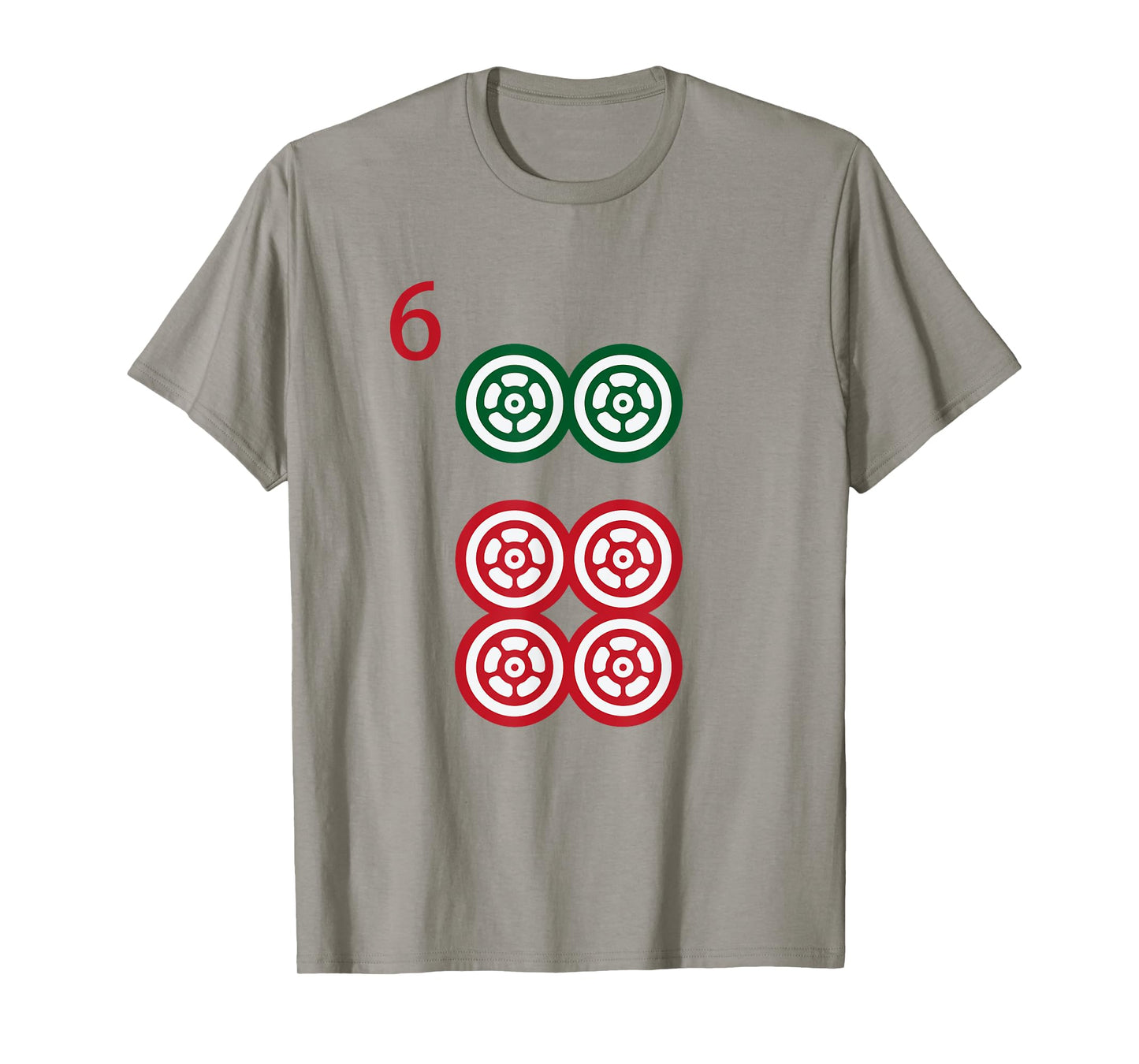 Chinese Mah Jong Dots Pinzu Six Tile Mahjong Costume T-Shirt