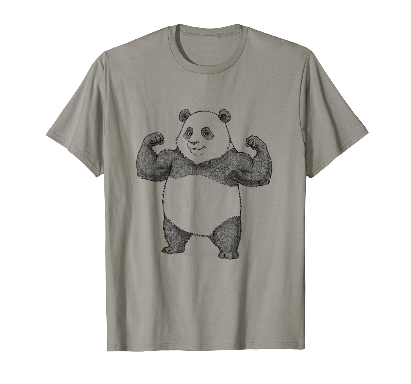 Panda Flexing Muscles Gym Exercise Design T-Shirt