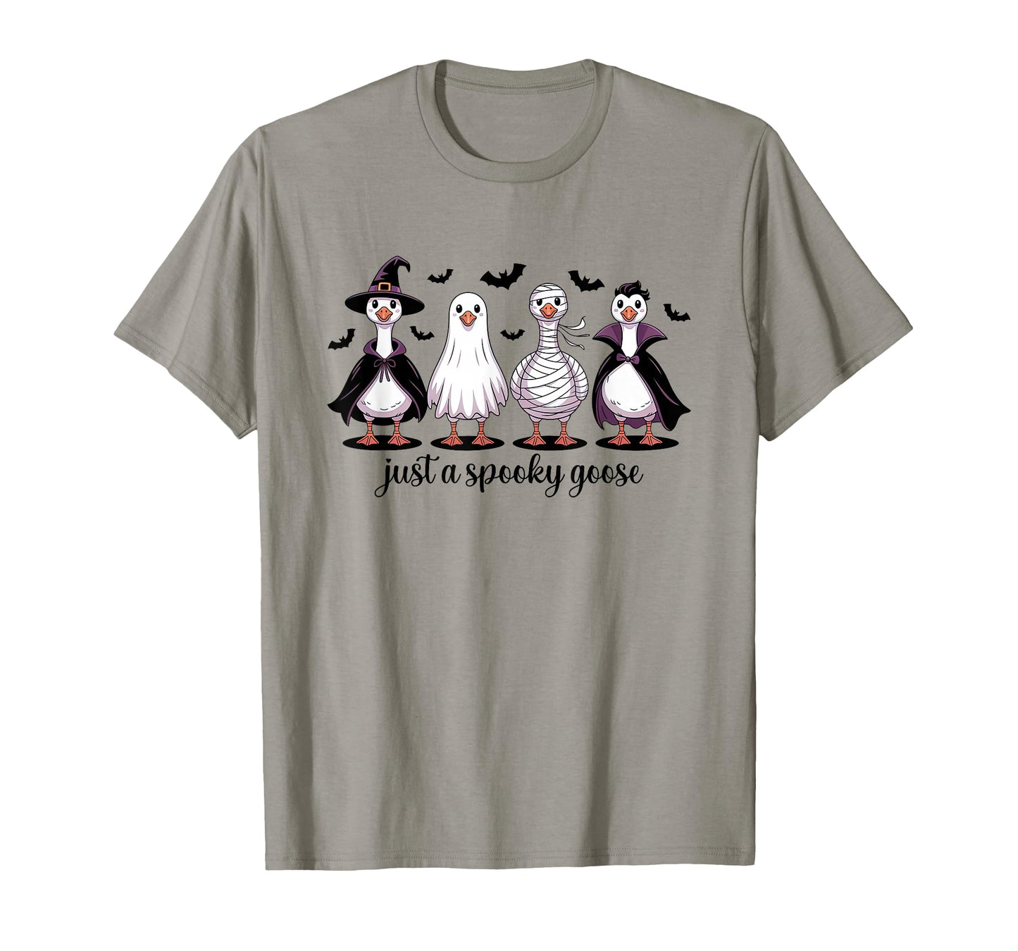 Just A Spooky Goose Funny Silly Goose Witch Mummy Halloween T-Shirt