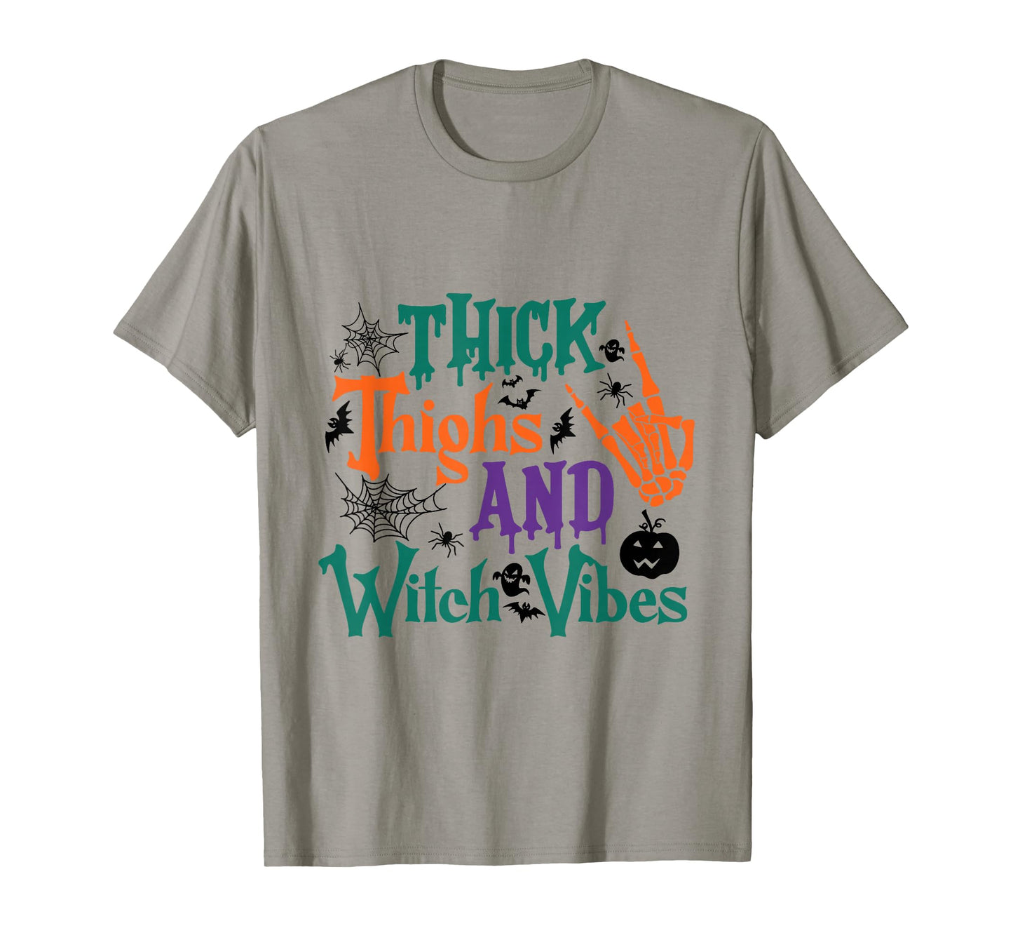 Thick Thighs & Witch Vibes Halloween Fun T-Shirt