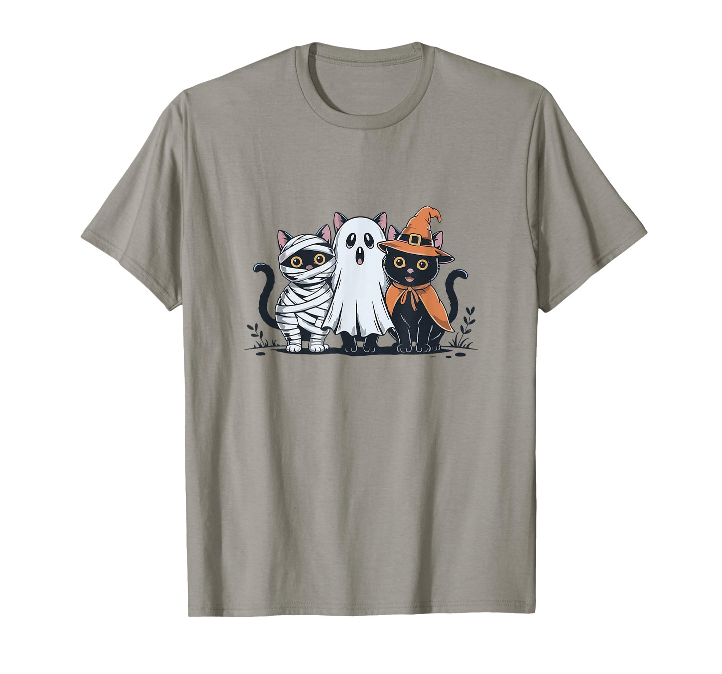 Ghost Black Cat Halloween Witch Black Cat Mom Cat Lover T-Shirt