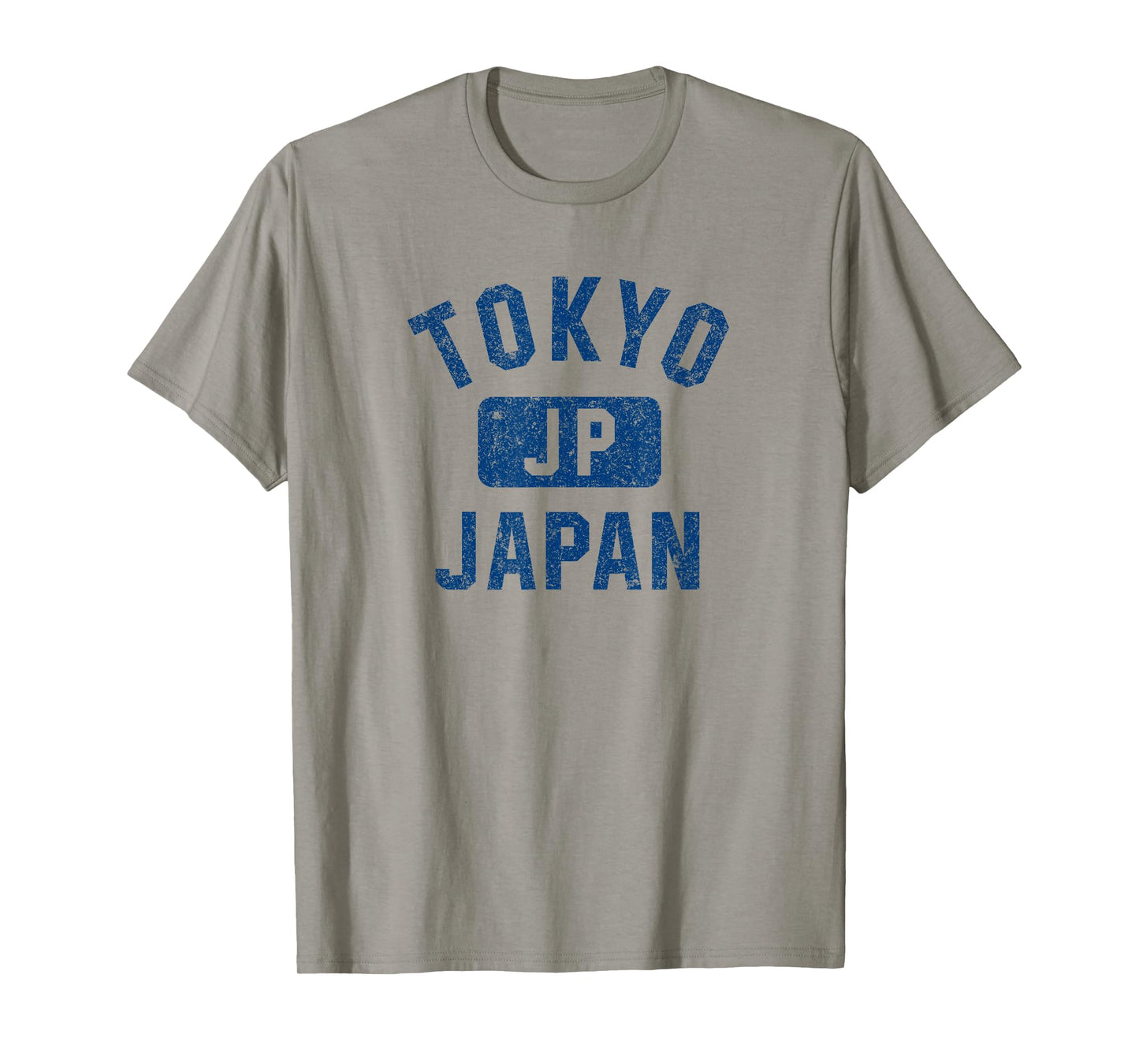 Tokyo Japan Gym Style Distressed Dark Blue Print T-Shirt