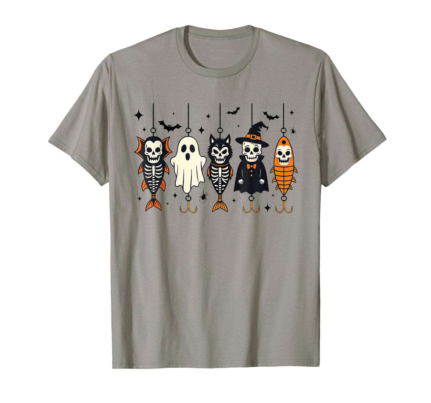 Funny Spooky Fisherman Halloween Skeleton Fishing Lures T-Shirt