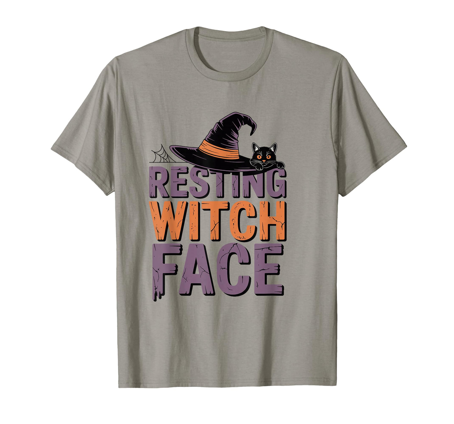 Resting Witch Face Funny Cat Halloween Pun T-Shirt