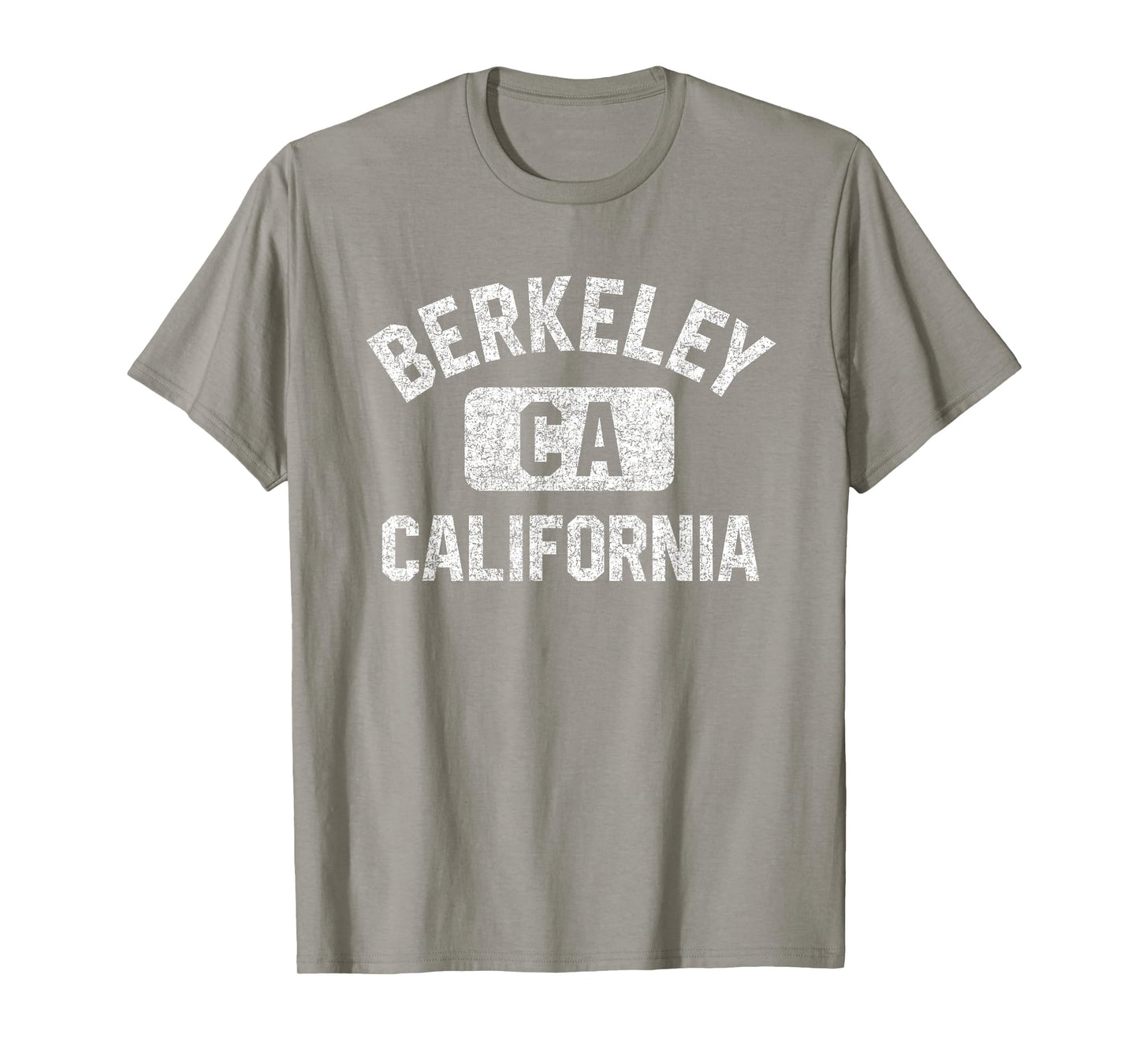 Berkeley California Gym Style Pink w Distressed White Print T-Shirt