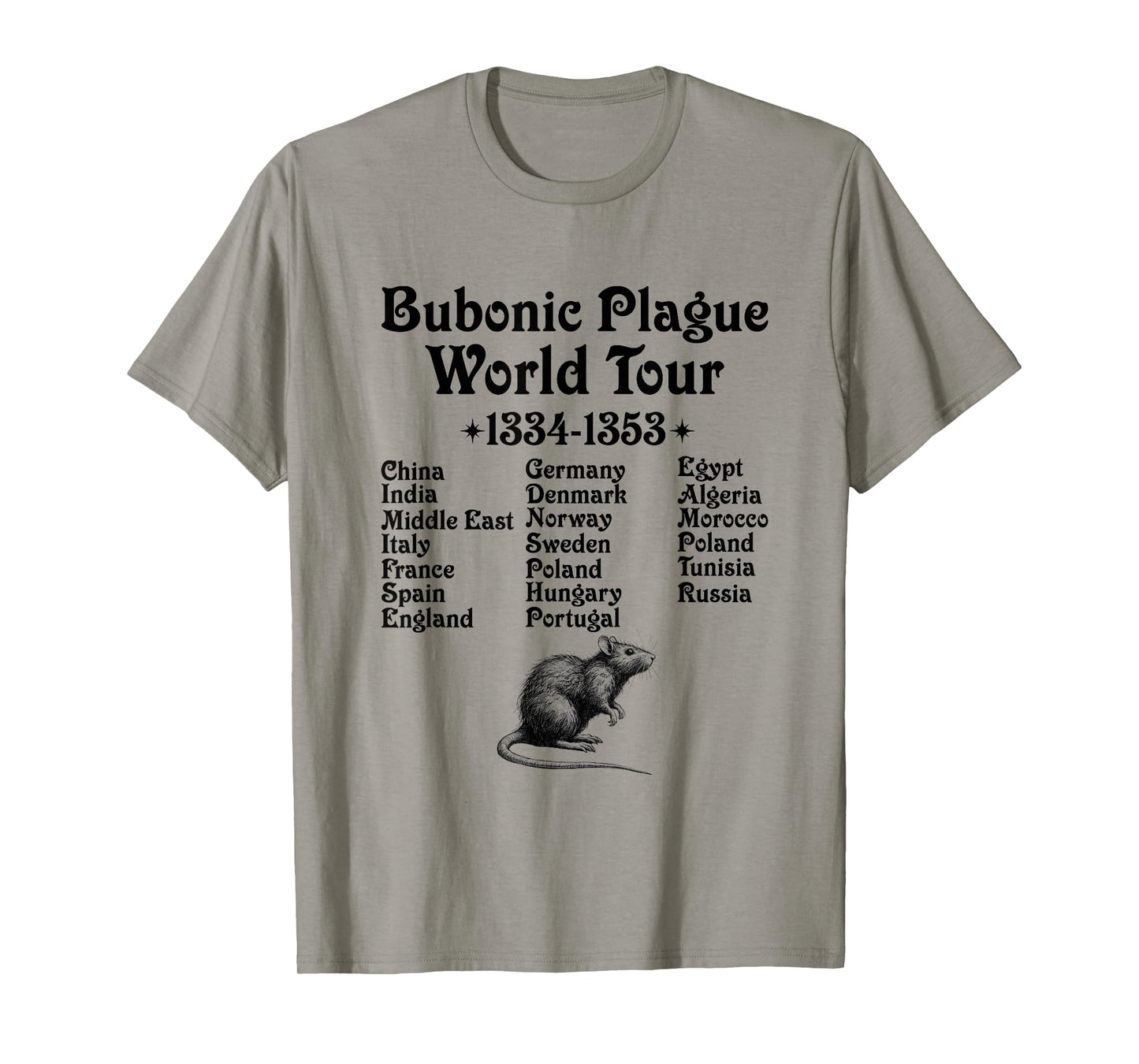 Gothic Bubonic Plague World-Tour Plague Rat Medieval History T-Shirt