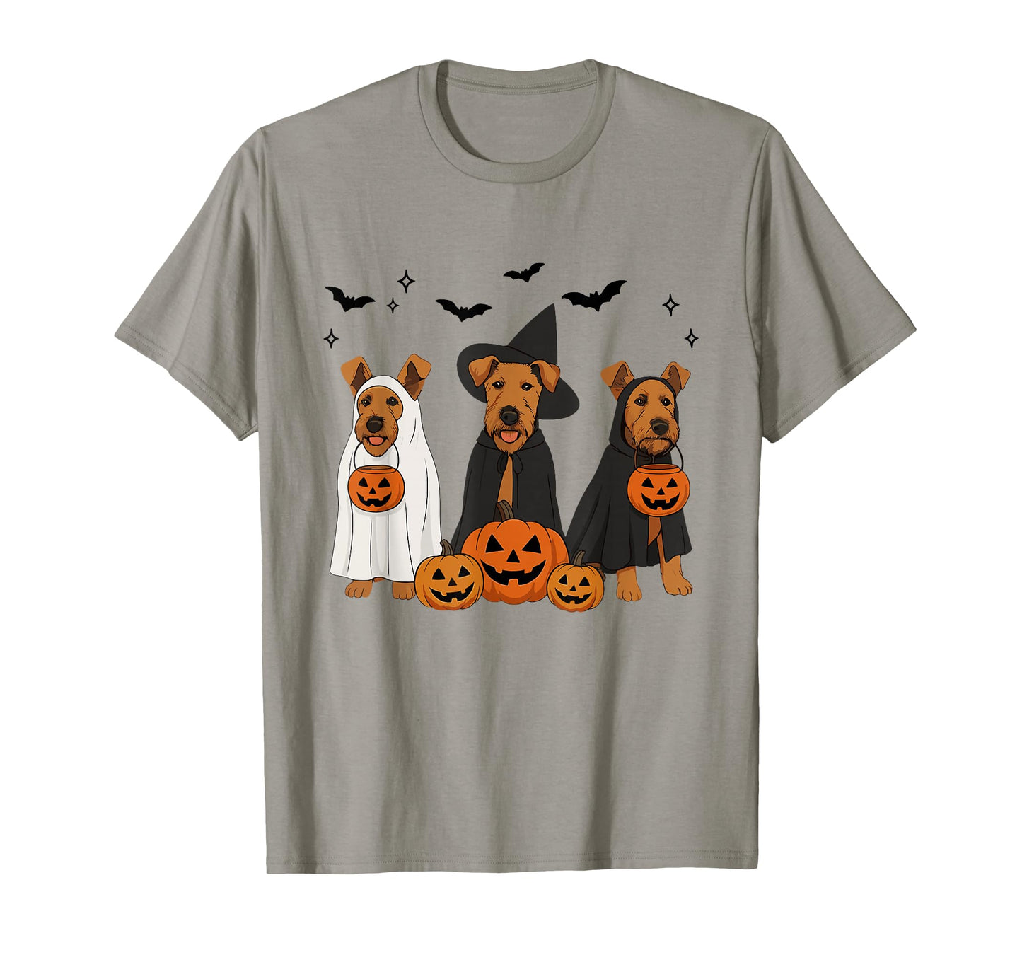Airedale Terrier Halloween Witch Airedale Terrier Dog Mom T-Shirt