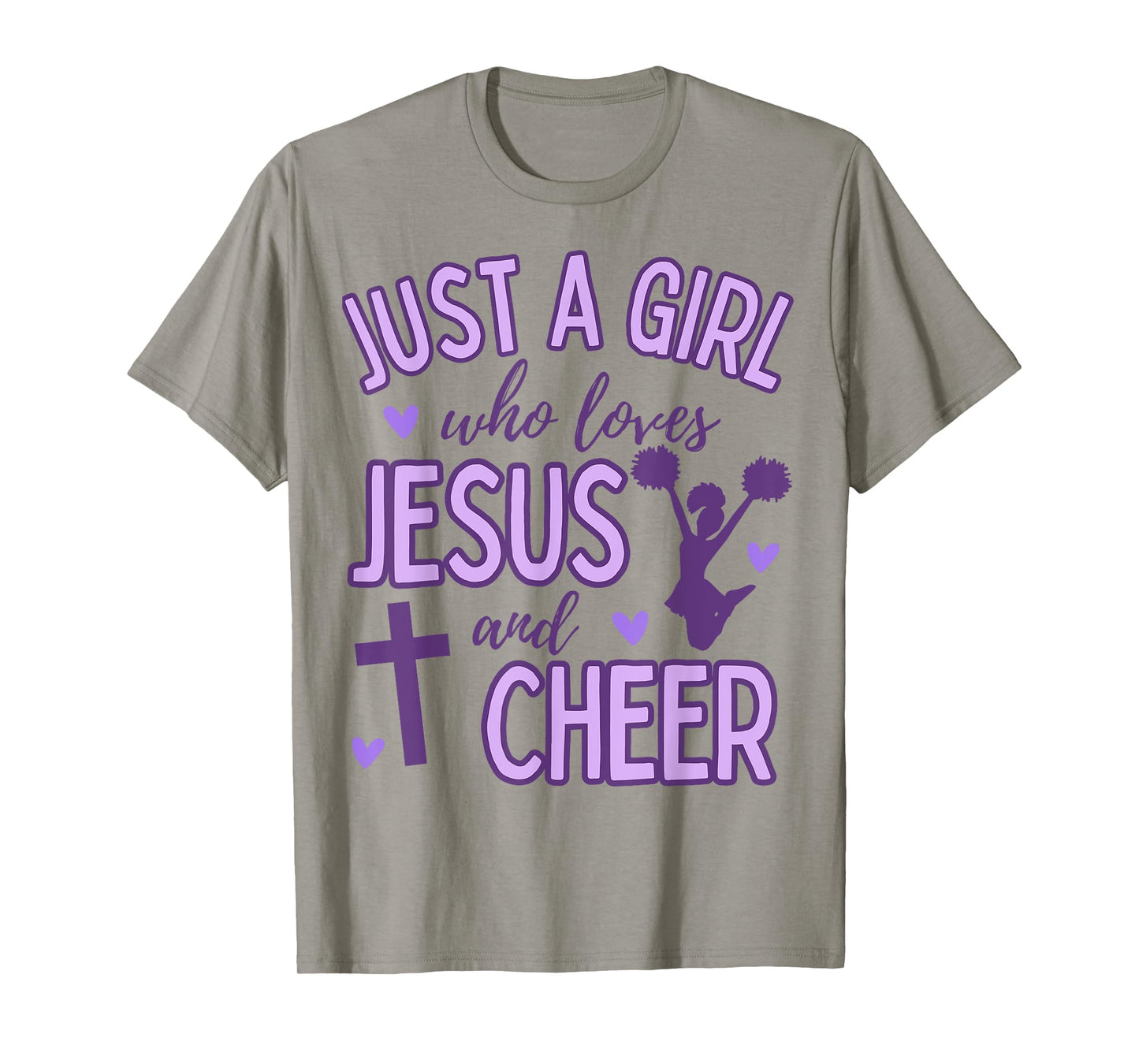 Just A Girl Who Loves Jesus and Cheer Cheerleading Christian T-Shirt