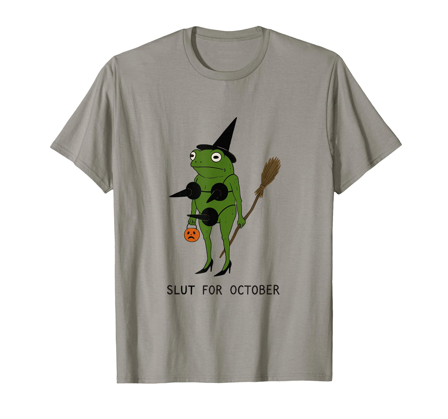 Slut for October Halloween Frog Wizard Frog Witch Frog Meme T-Shirt