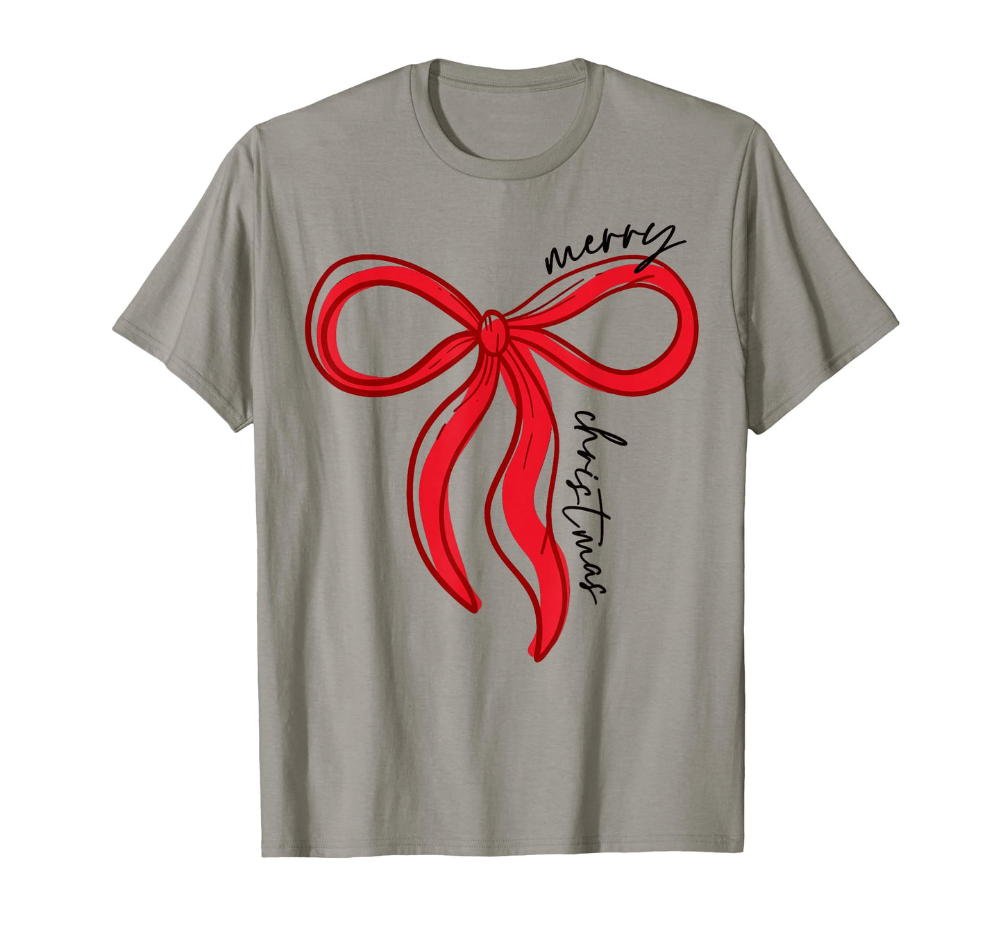 Coquette Bow Merry Christmas Xmas Family Pajamas Holiday T-Shirt