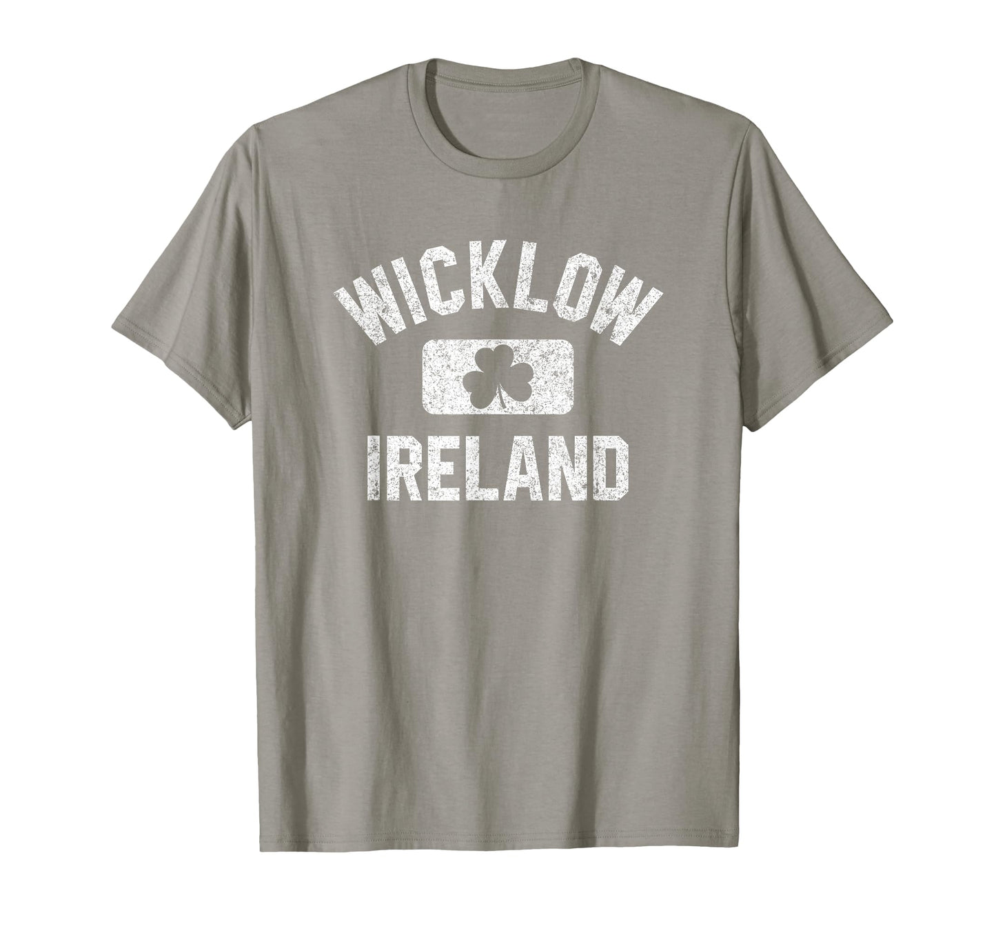 Wicklow Ireland Gym Style Distressed White Print T-Shirt