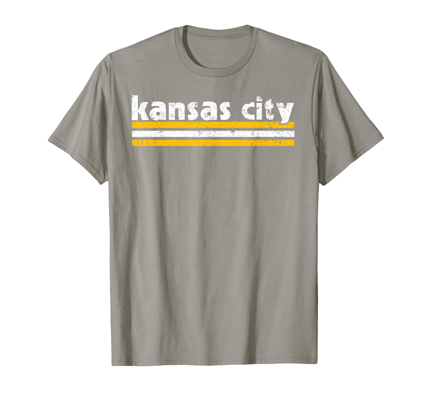 KC Tee Kansas City Retro Vintage Distressed 3 Stripes RED KC T-Shirt