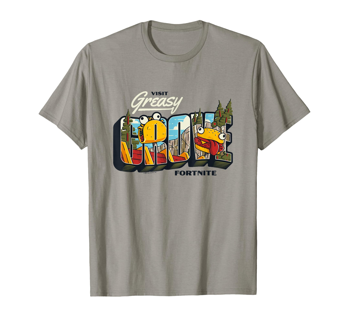 Fortnite Visit Greasy Grove Burr Burger Big Chest Poster T-Shirt