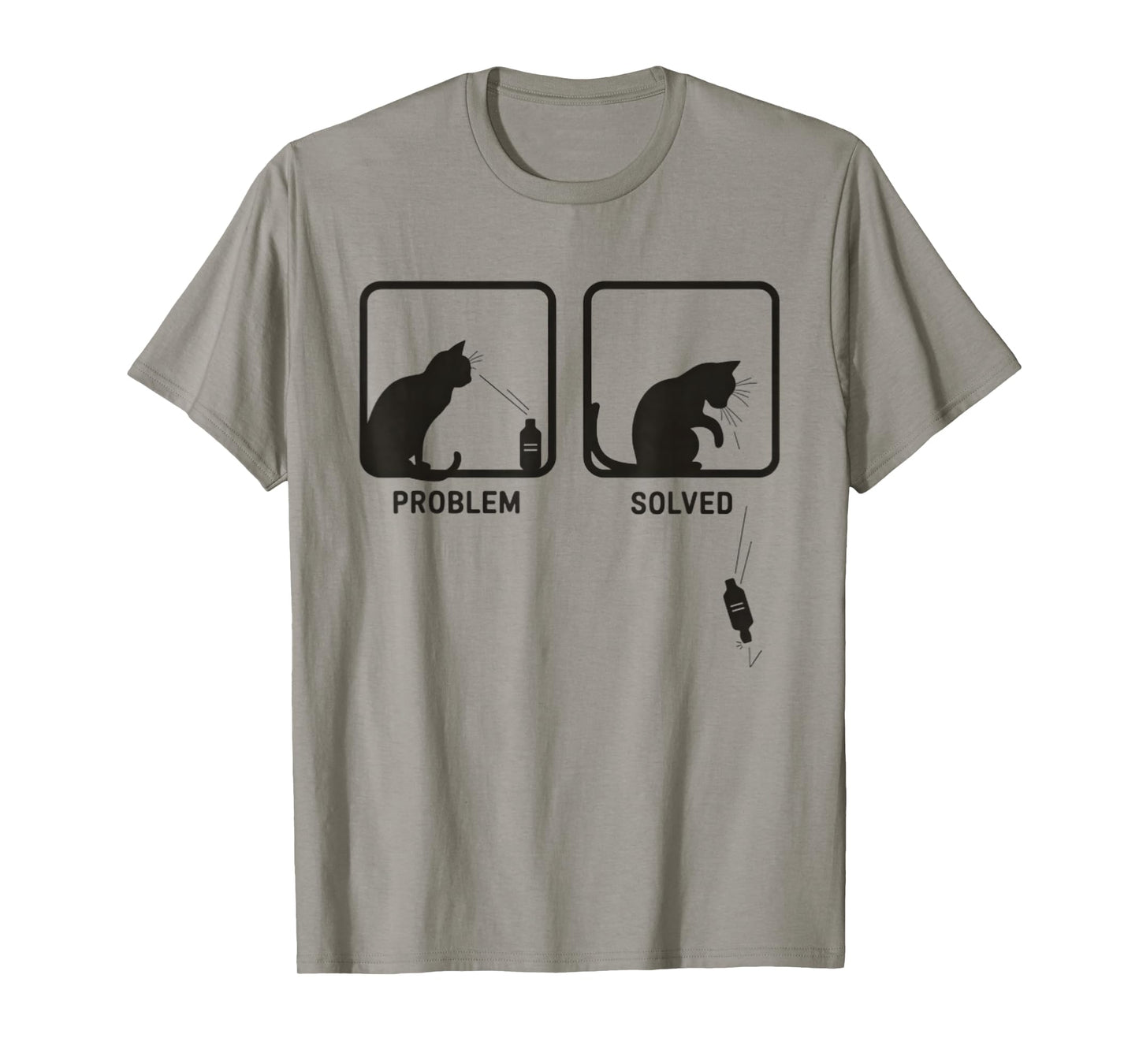 Problem Solved Funny Sarcastic Cat Graphic T-Shirt