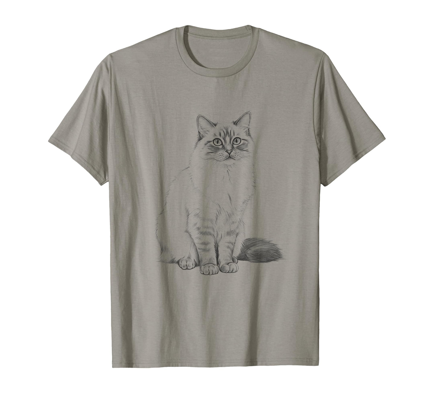 Vintage Ragdoll Cat Sketch Art Design T-Shirt