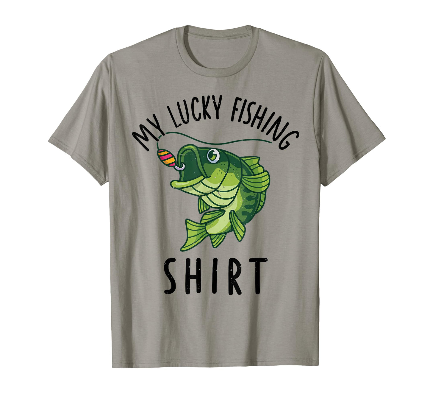 Kids My Lucky Fishing-Shirt Boys Large Mouth Bass Dad Funny T-Shirt