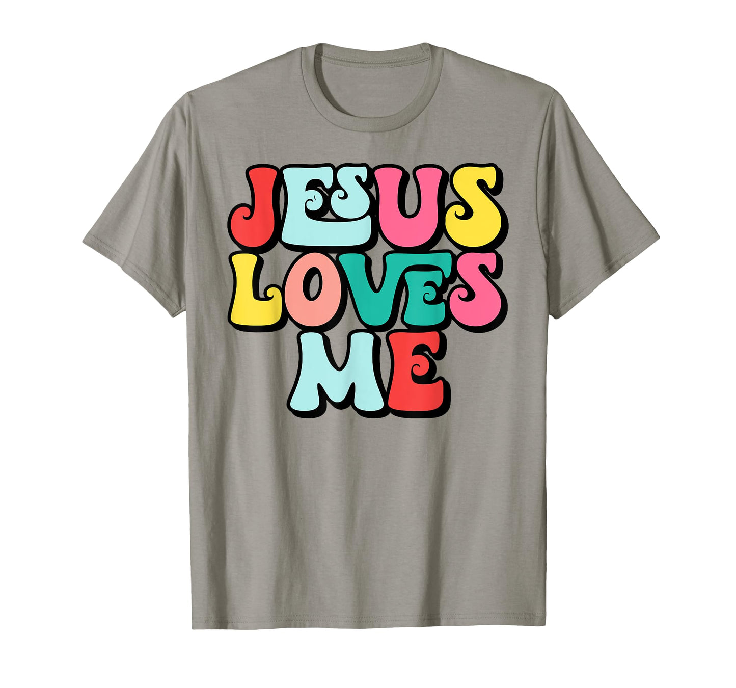 Jesus Loves Me Retro Vintage Groovy Style Men Womens T-Shirt