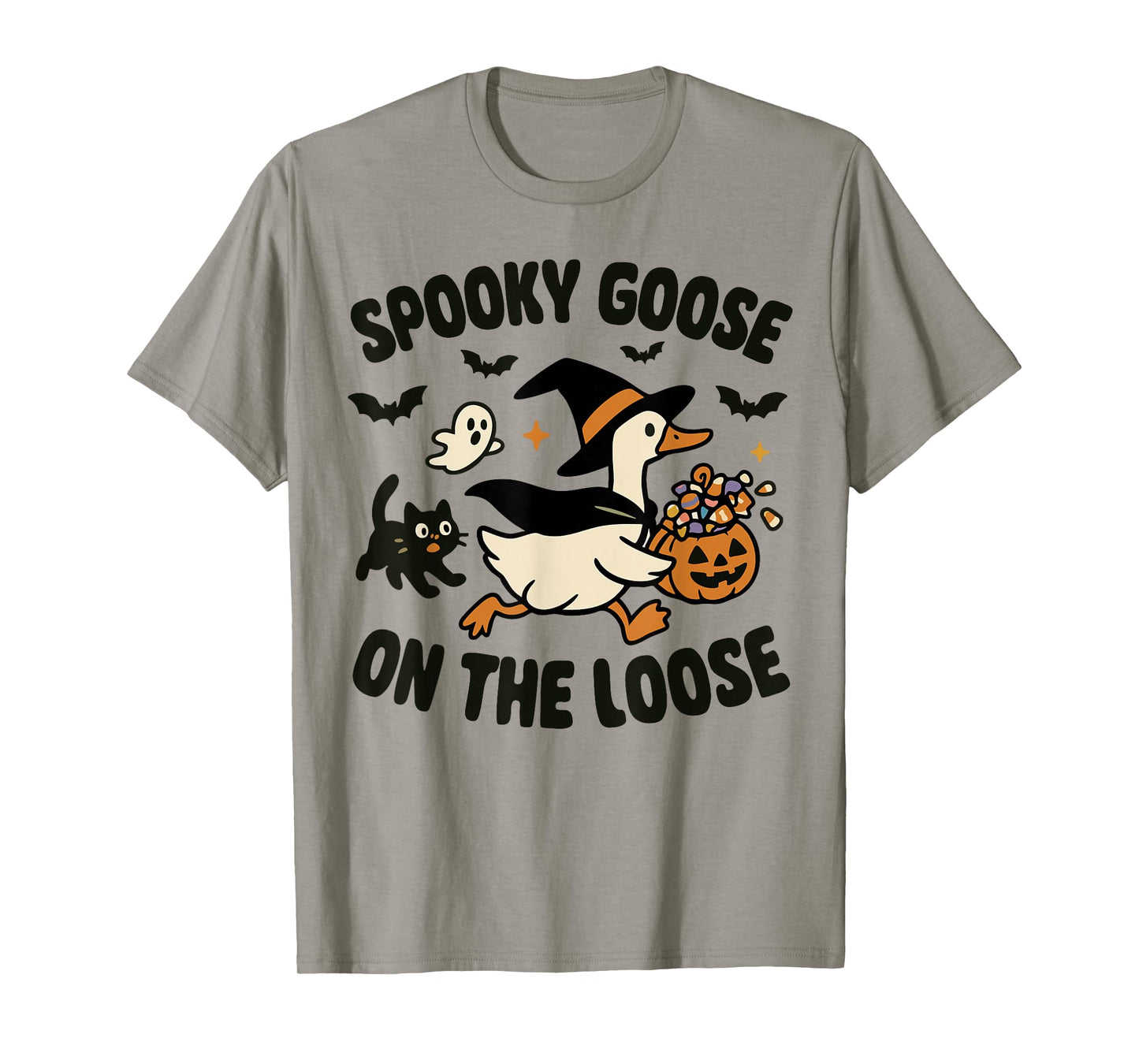 Spooky Goose On The Loose Goose Witch Animal Halloween T-Shirt