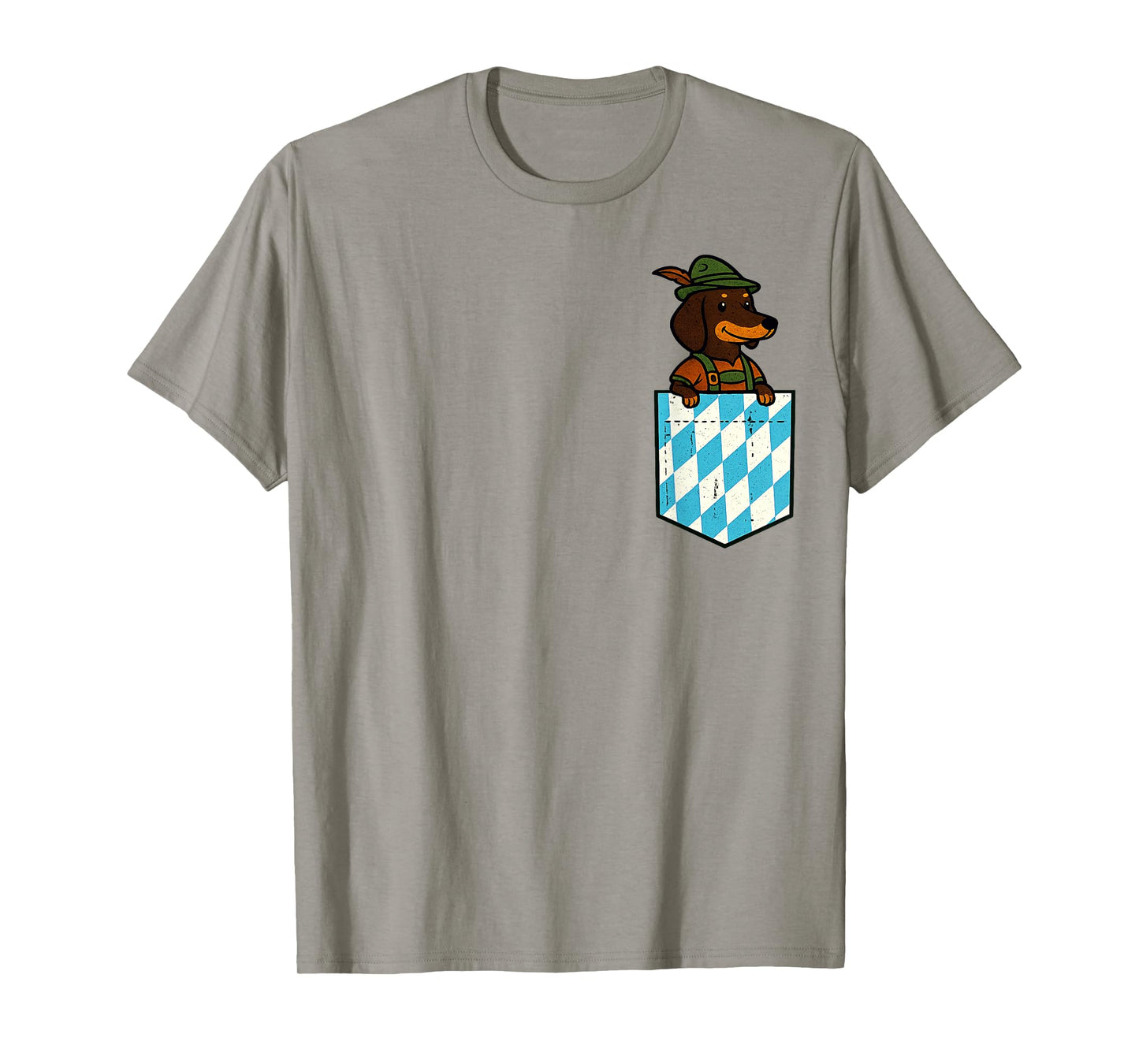 Oktoberfest Bavaria Flag Pocket Dachshund Funny Oktoberfest T-Shirt