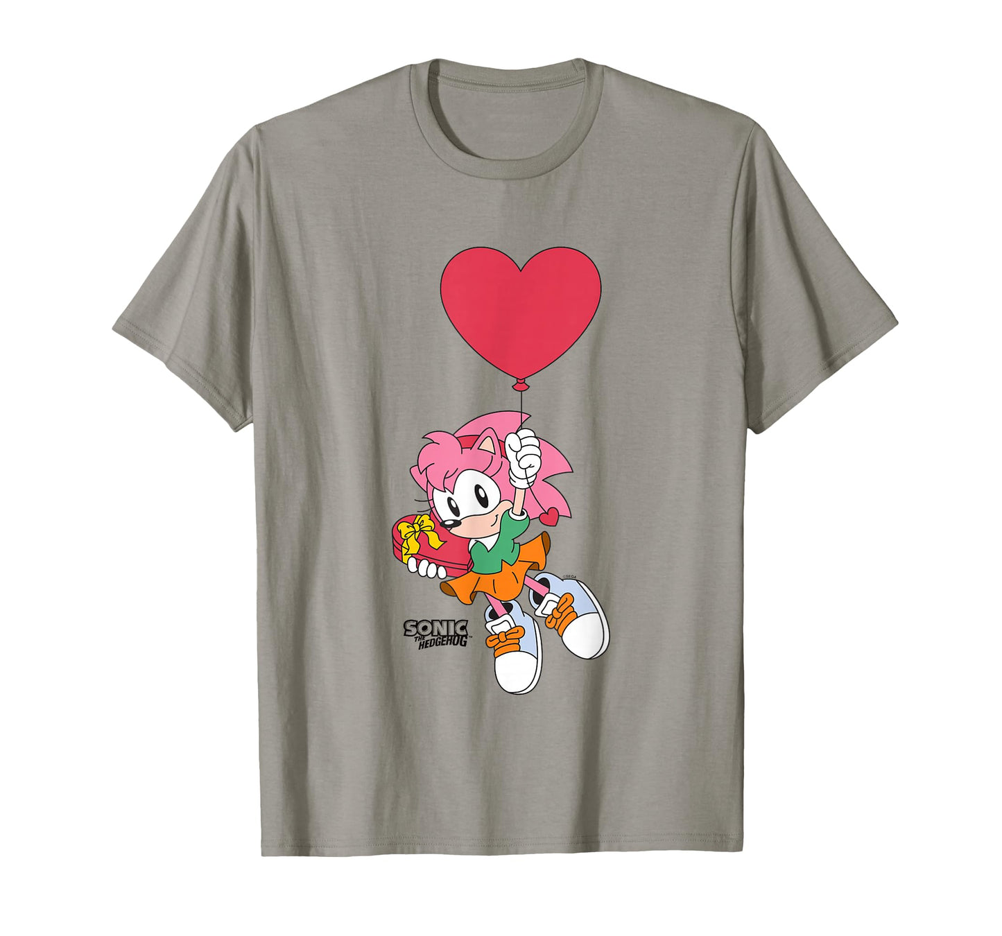 Sonic The Hedgehog Valentine's Day Cute Amy Rose Chest Logo T-Shirt