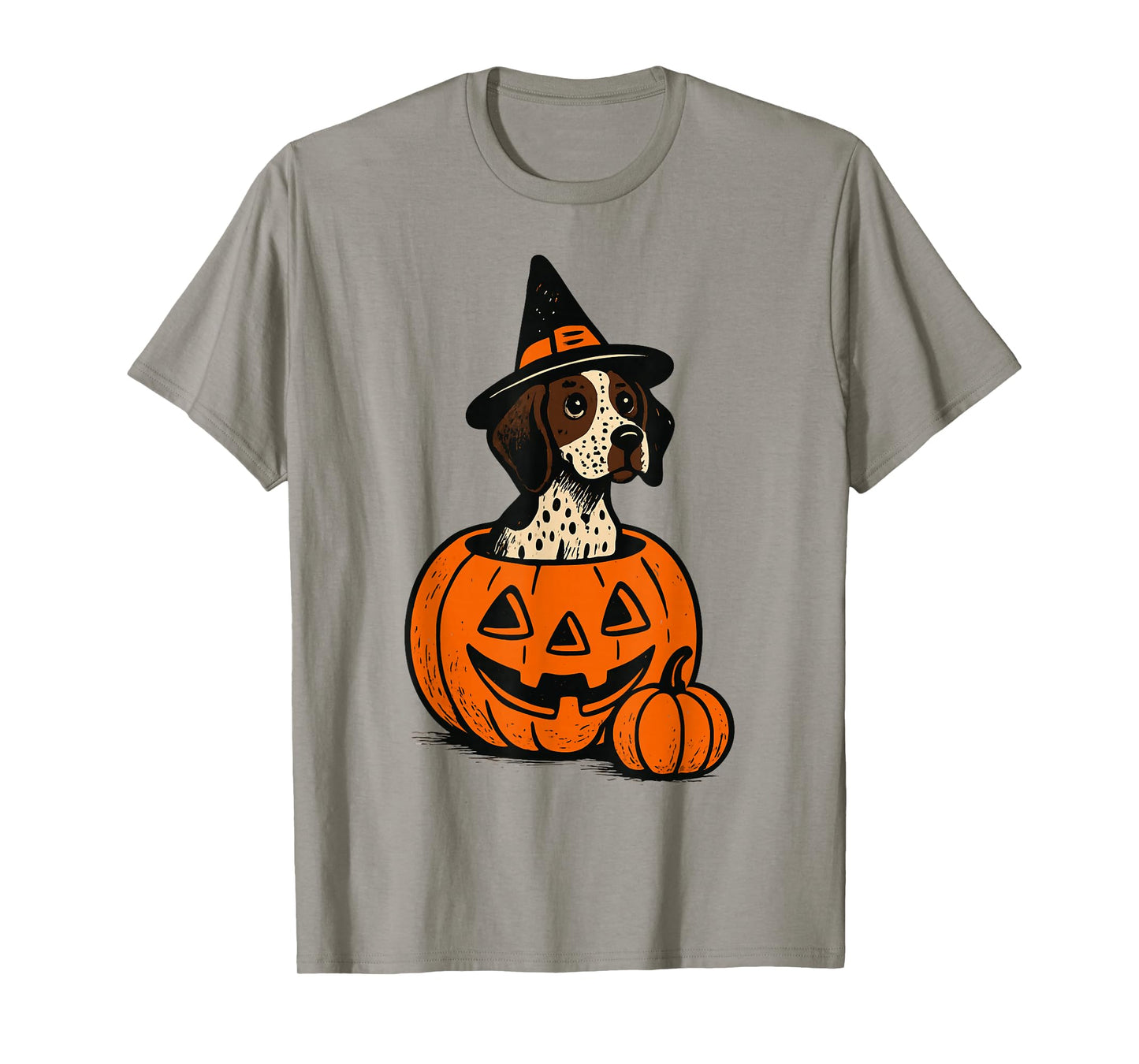 Halloween Shorthaired Pointer Dog in Pumpkins Spooky Vibes T-Shirt