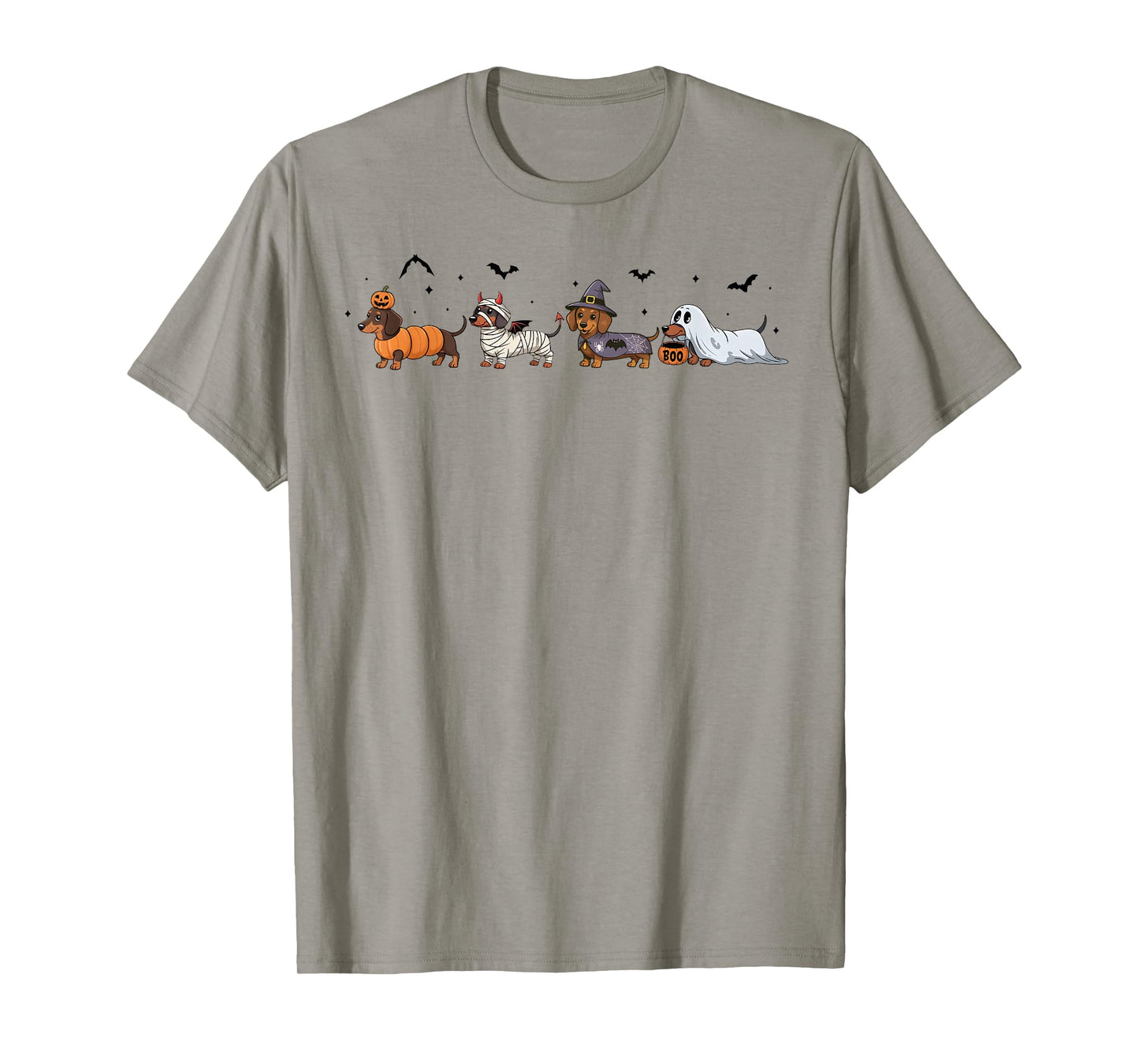 Dachshund Dog Witch Happy Halloweenie Spooky Season T-Shirt