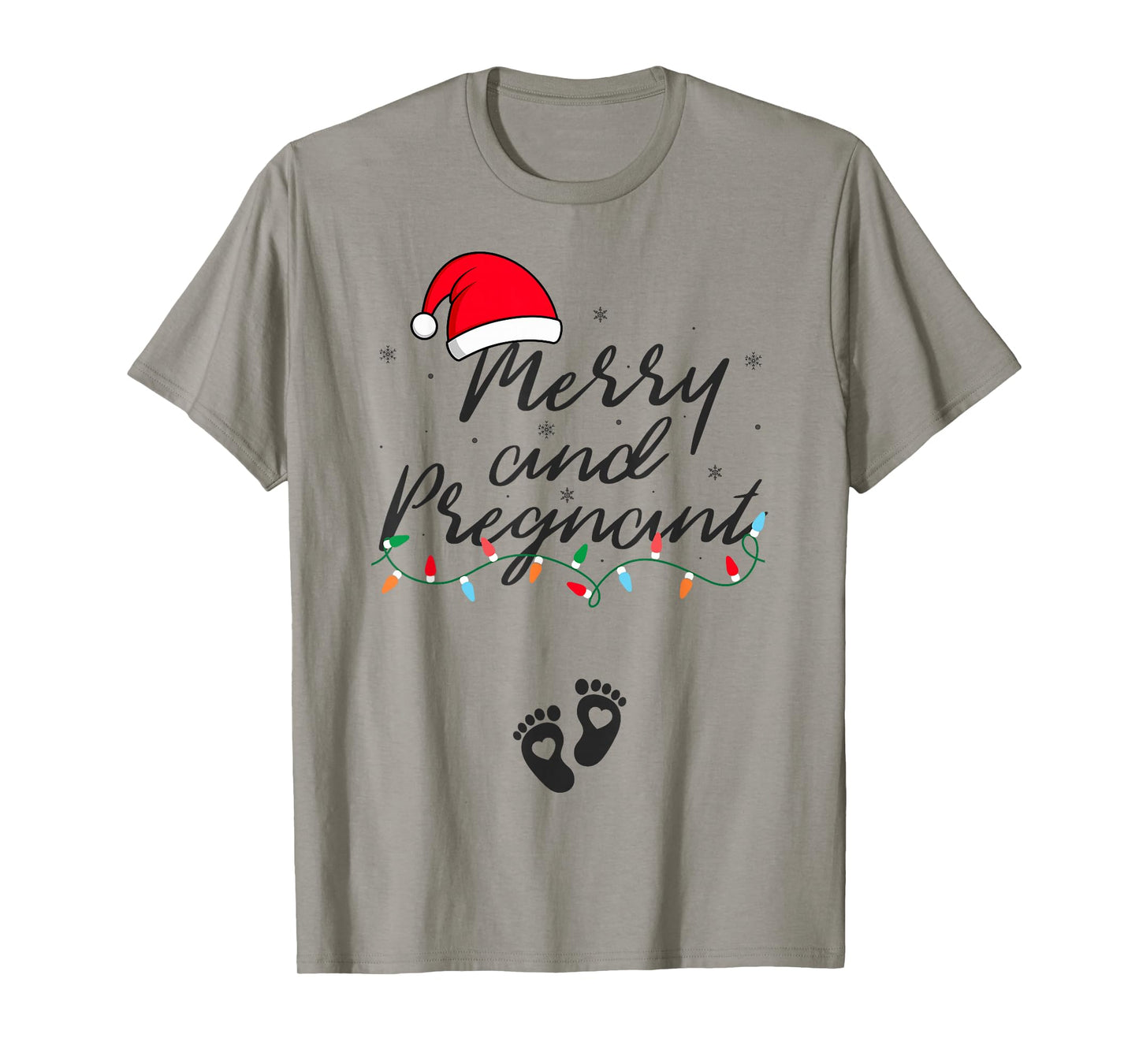 Merry and Pregnant Xmas Pregnancy Announcement Christmas T-Shirt