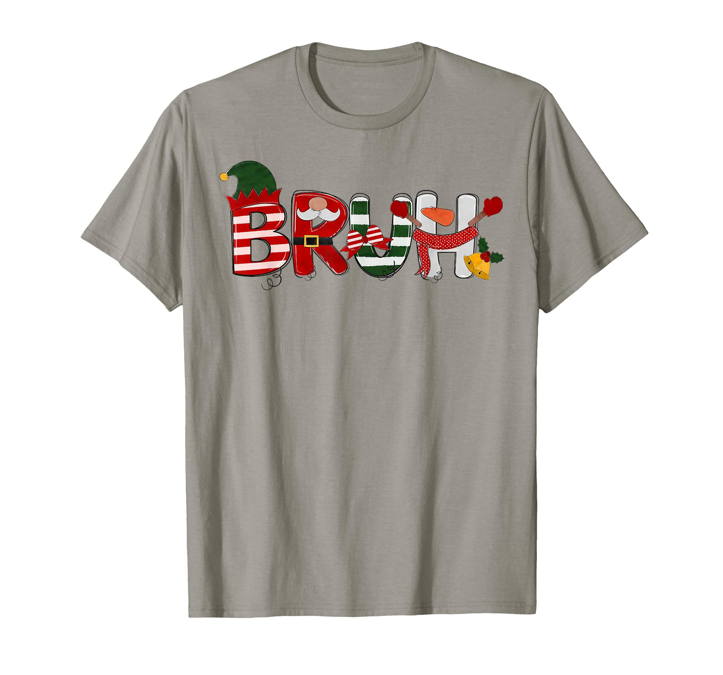 Bruh Merry Christmas Funny Santa Squad Pajamas Xmas Holiday T-Shirt