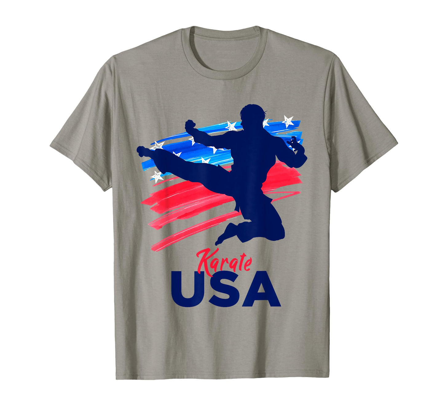 Karate Support the Team Student Sensei USA Flag American T-Shirt