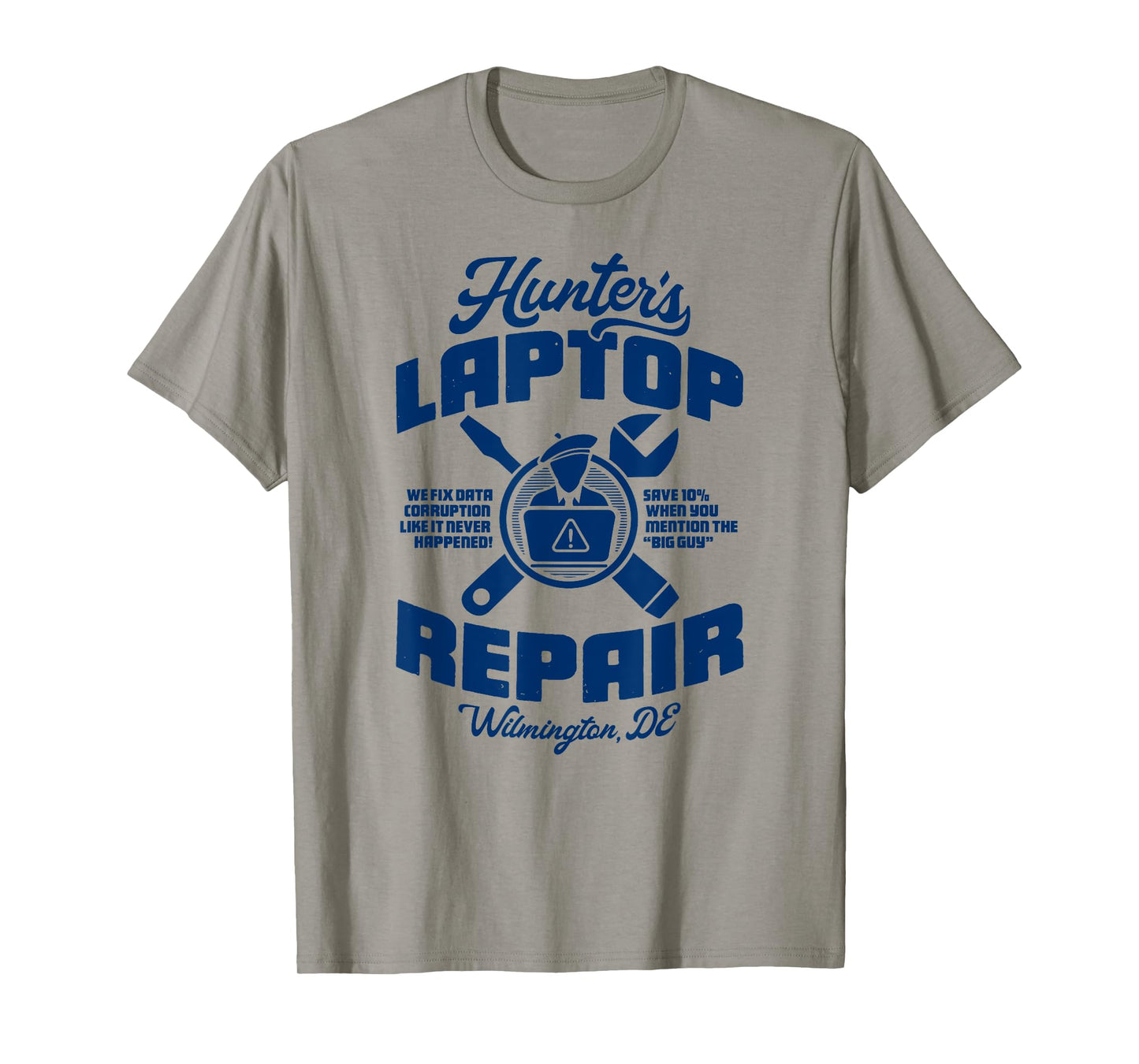 HUNTER'S LAPTOP REPAIR - parody shop politics conservative T-Shirt