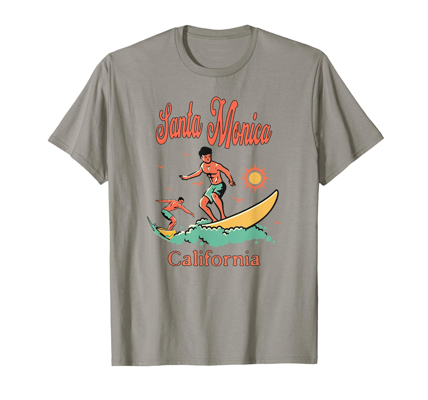 California Santa Monica CA Surfer Surfing Beach Vacation T-Shirt