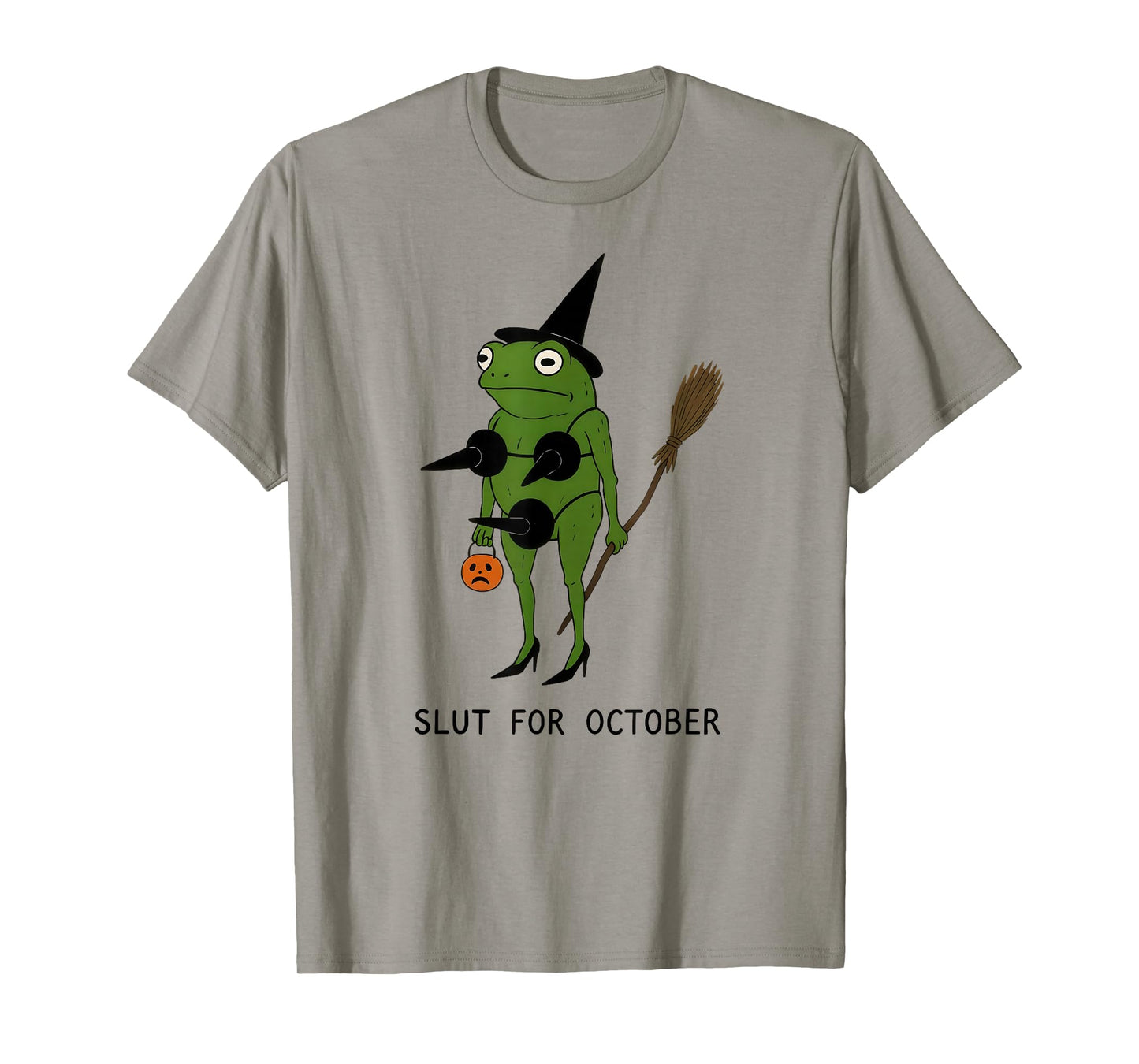 Funny Witch Frog Slut for October Halloween Costume Women T-Shirt