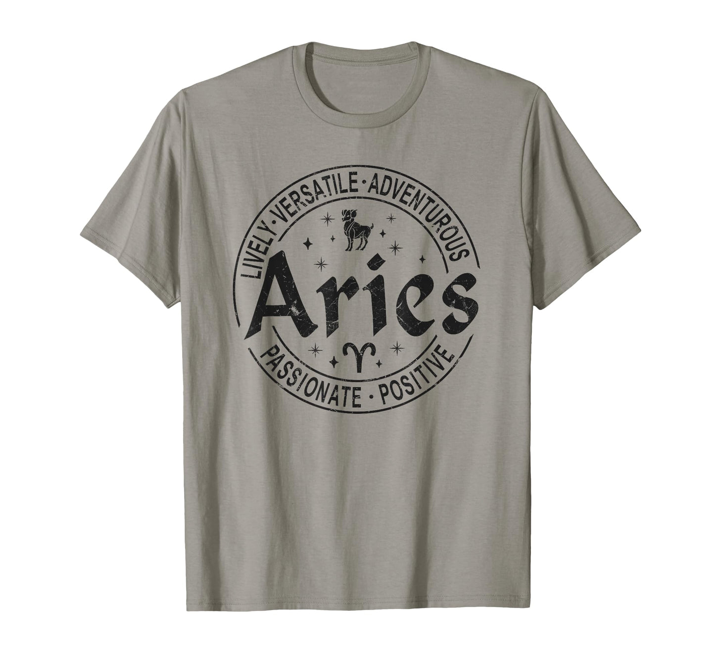 Aries Virtues Vintage Style Zodiac Design, Aries T-Shirt