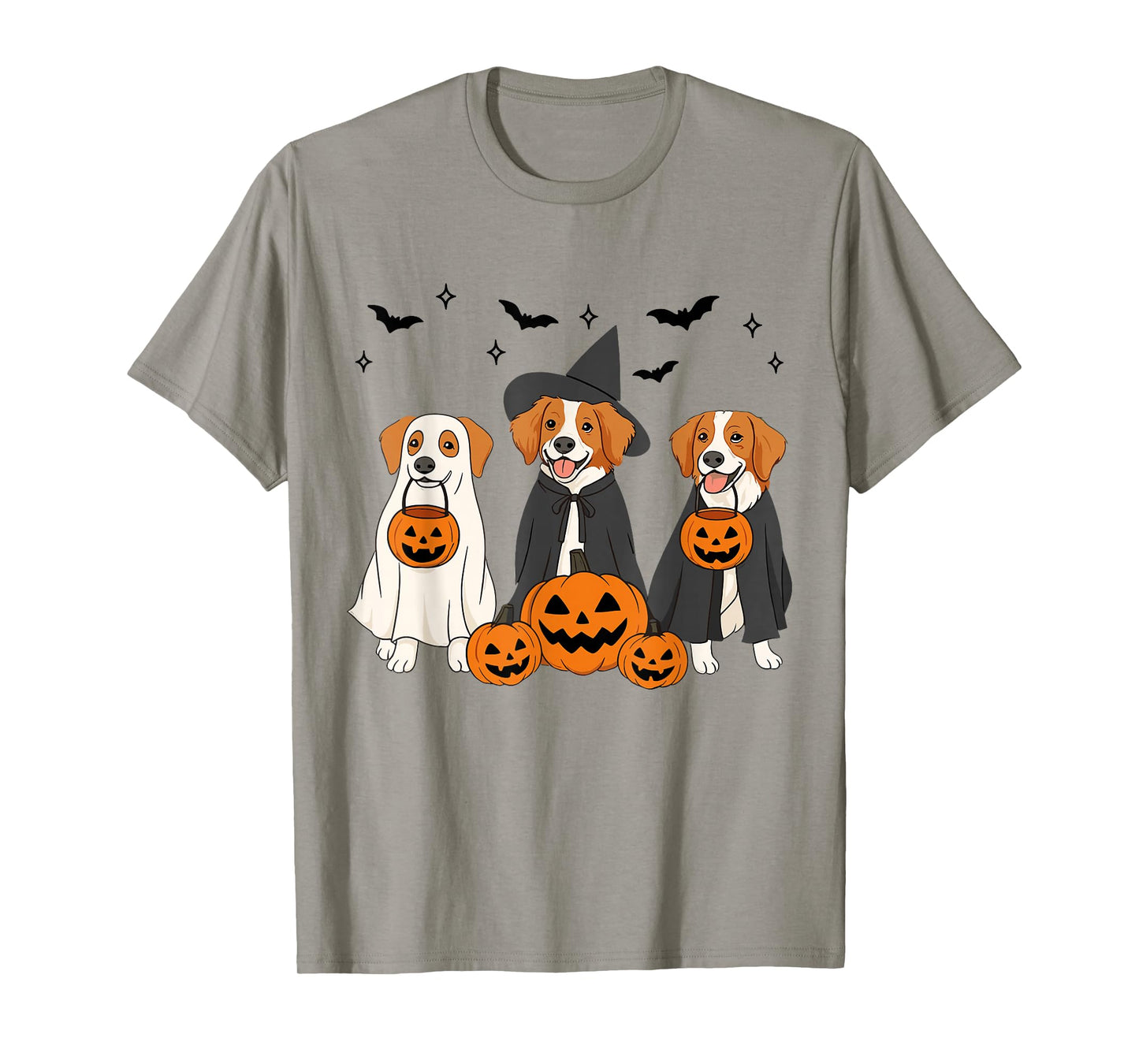 Witch Brittany Spaniel Dog Halloween Ghost Brittany Dog Mom T-Shirt