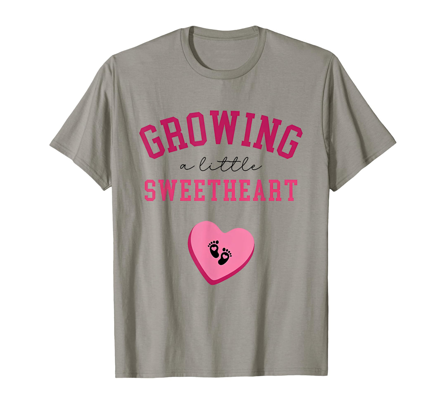 Growing a Little Sweetheart Valentine Pregnancy Announcement T-Shirt