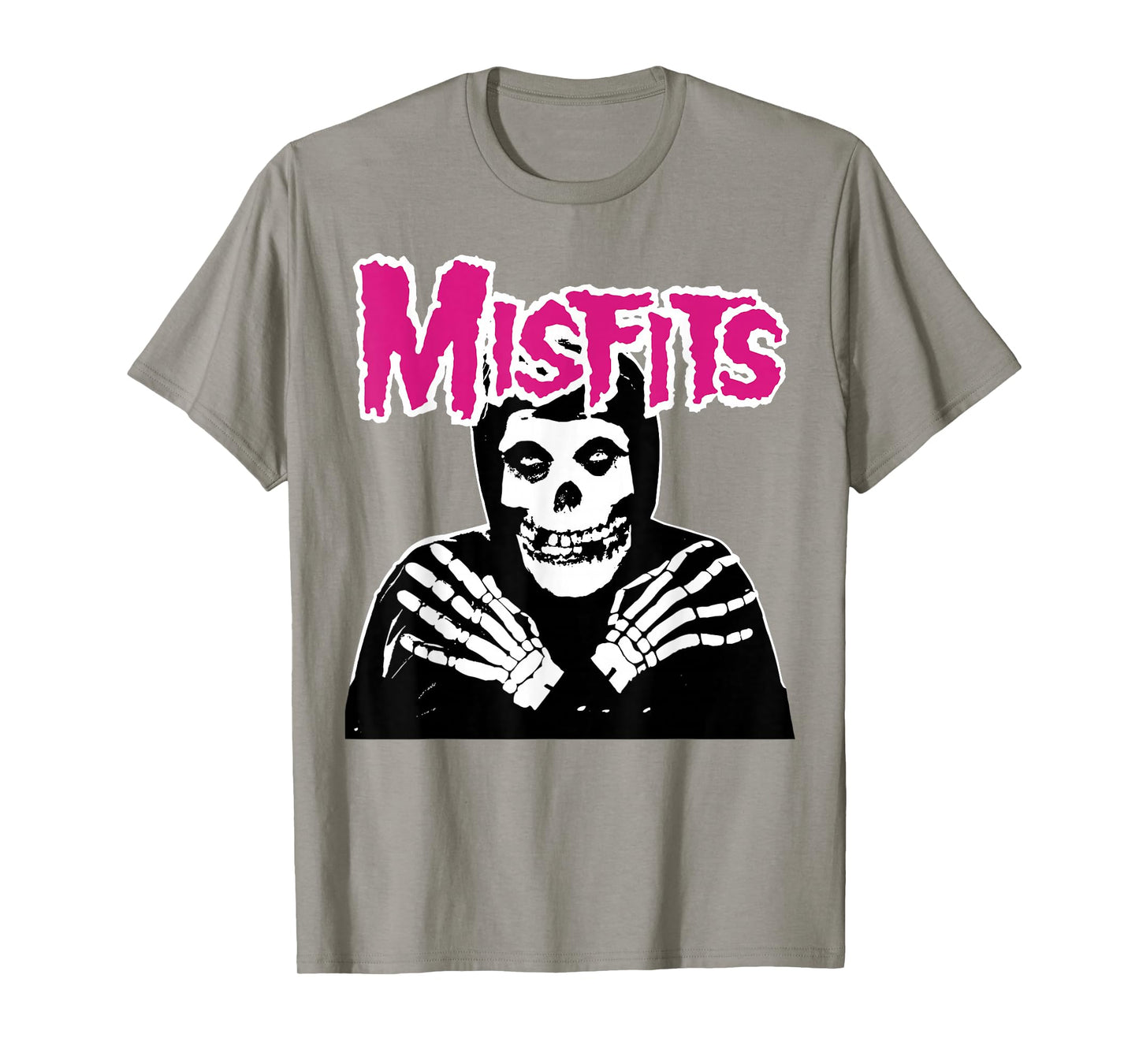 Misfits – Cross Hands Pink Skull White T-Shirt