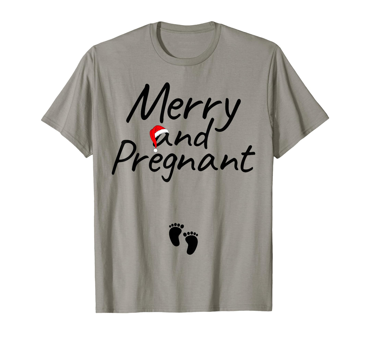 Merry and Pregnant Xmas Pregnancy Announcement Christmas T-Shirt