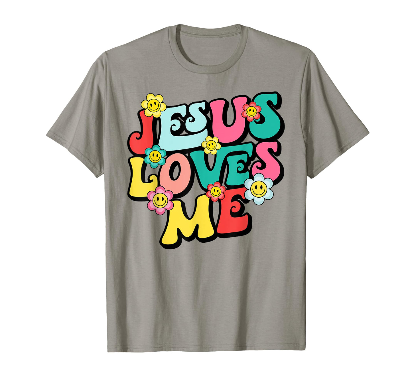 Jesus Loves Me Retro Vintage Groovy Style Men Womens T-Shirt