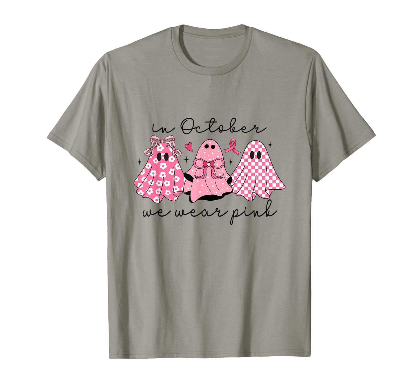 In October We Wear Pink Cute Ghost Women's T-Shirt