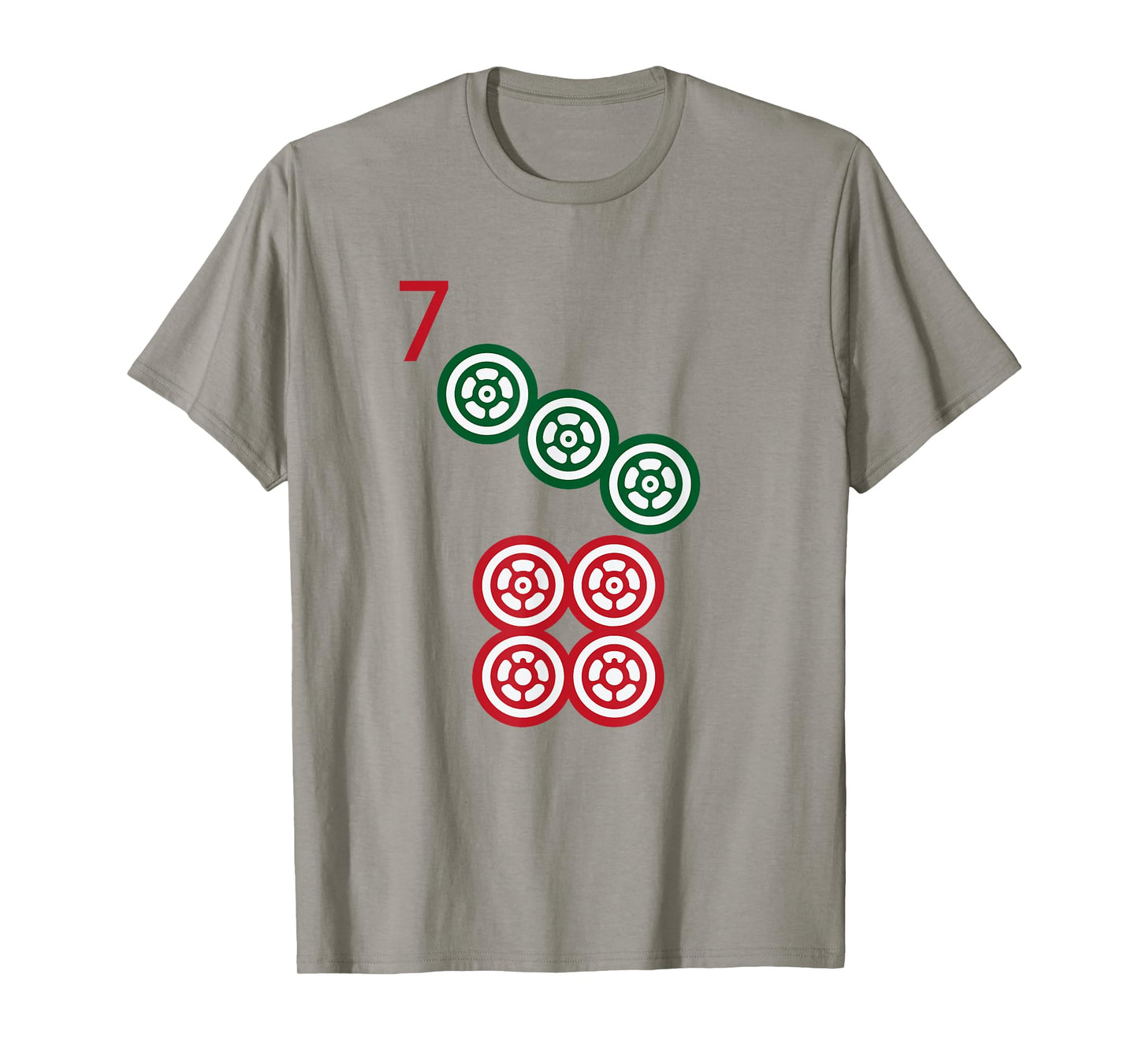 Chinese Mah Jong Dots Pinzu Seven Tile Mahjong Costume T-Shirt