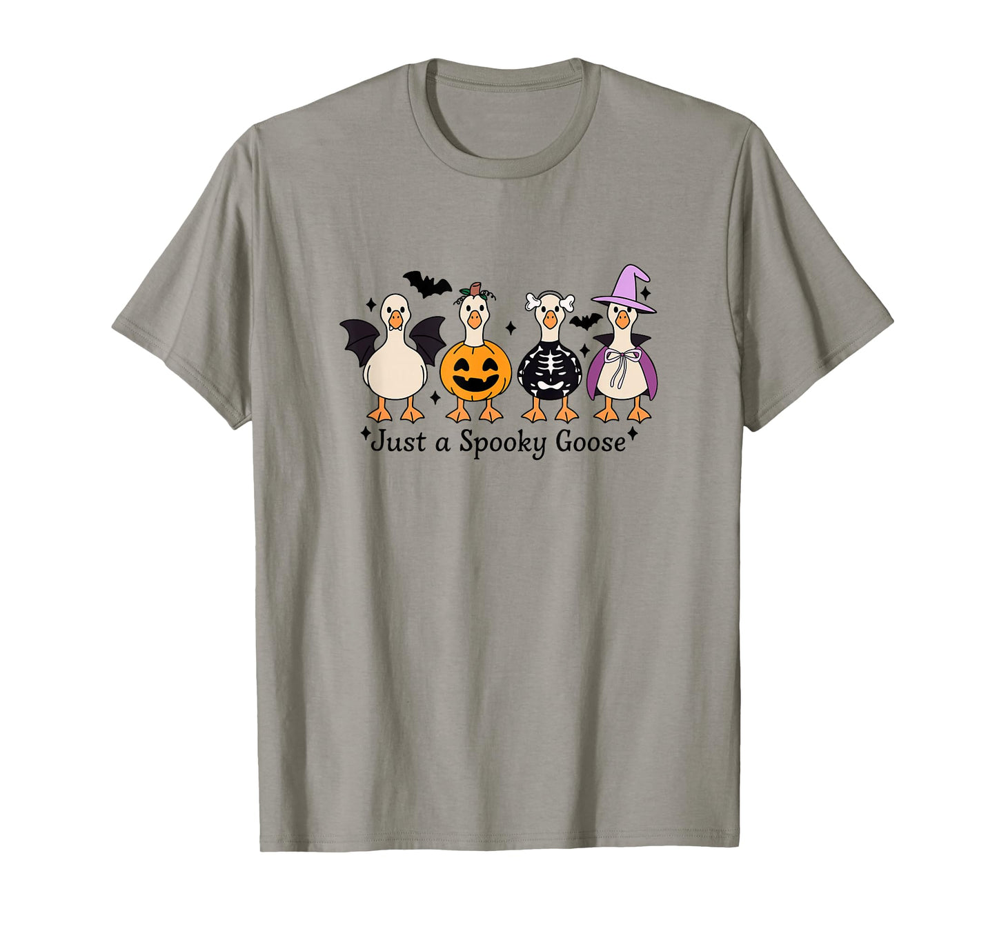 Just a Spooky Goose Silly Halloween Geese Cartoon Design T-Shirt