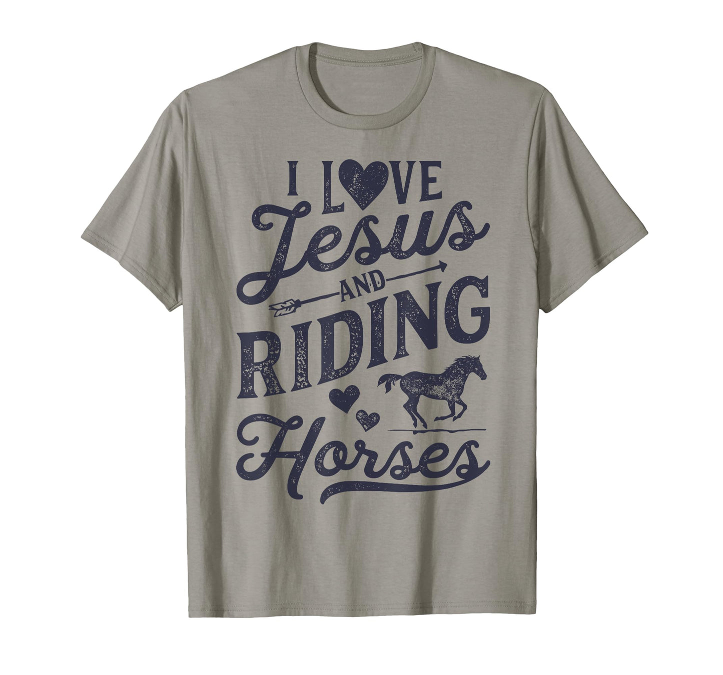 I Love Jesus And Riding Horses Horse Girl Horseback Rider T-Shirt