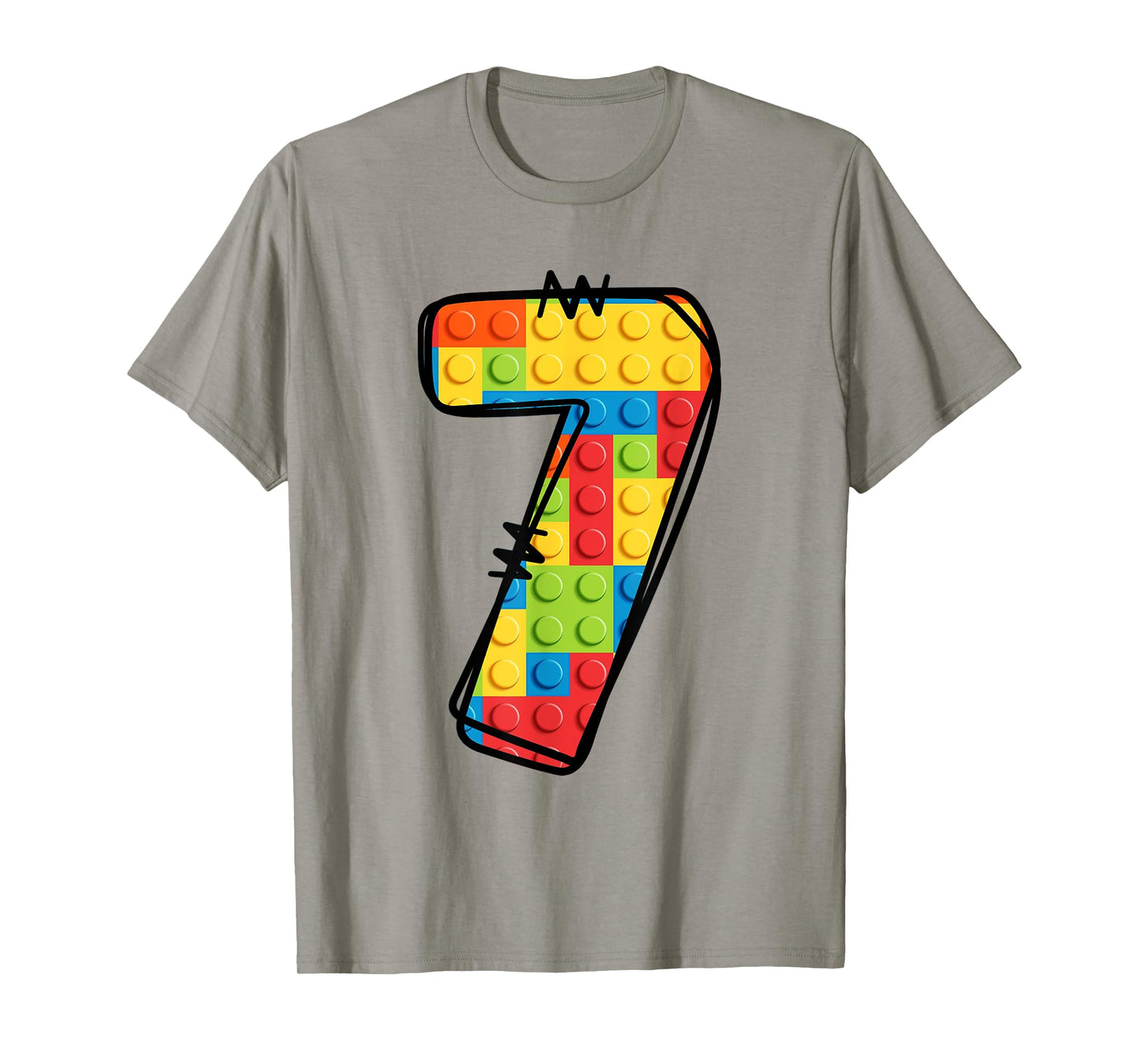 7 Year Old Blocks Building Master Builder 7th Birthday T-Shirt