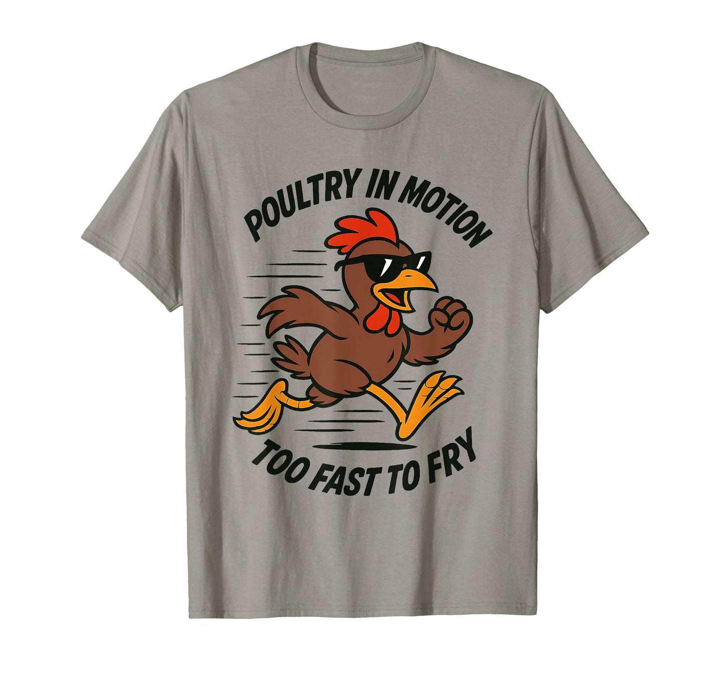 Funny Running Chicken Game Pun Poultry In Motion Meme Runner T-Shirt