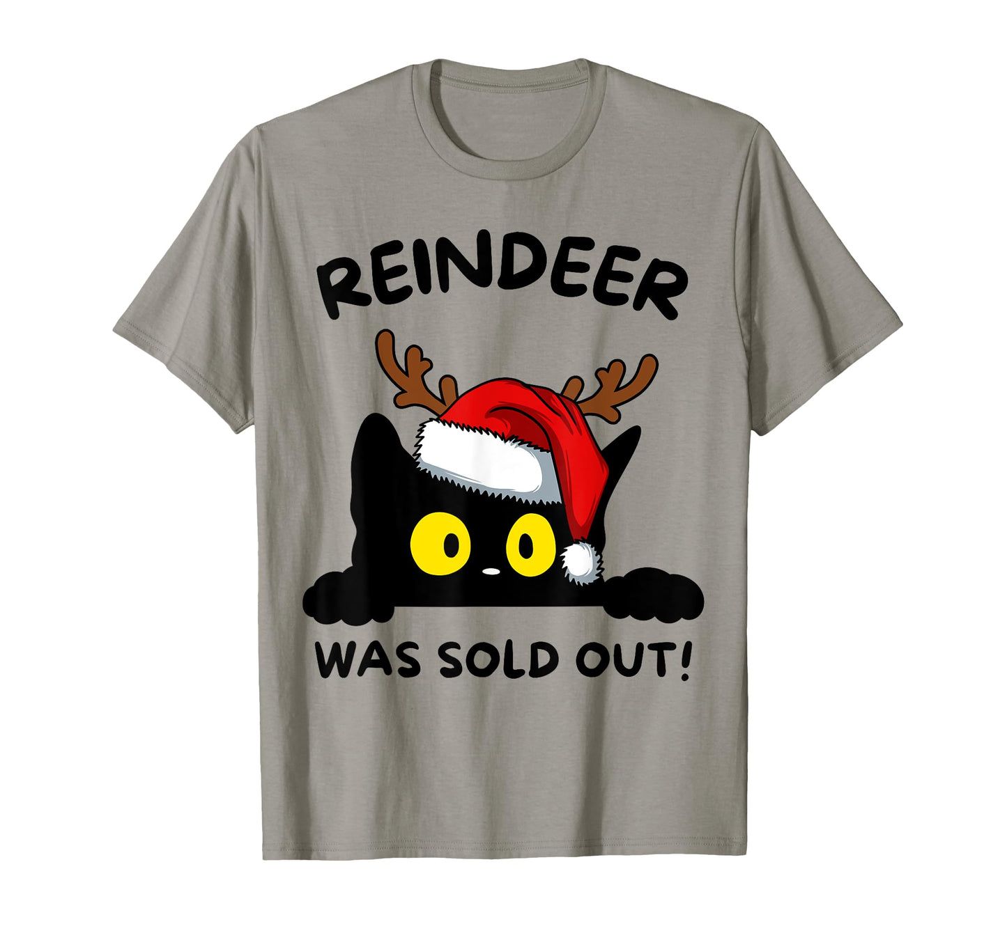 Reindeer was Sold Out | Funny Black Cat Christmas T-Shirt