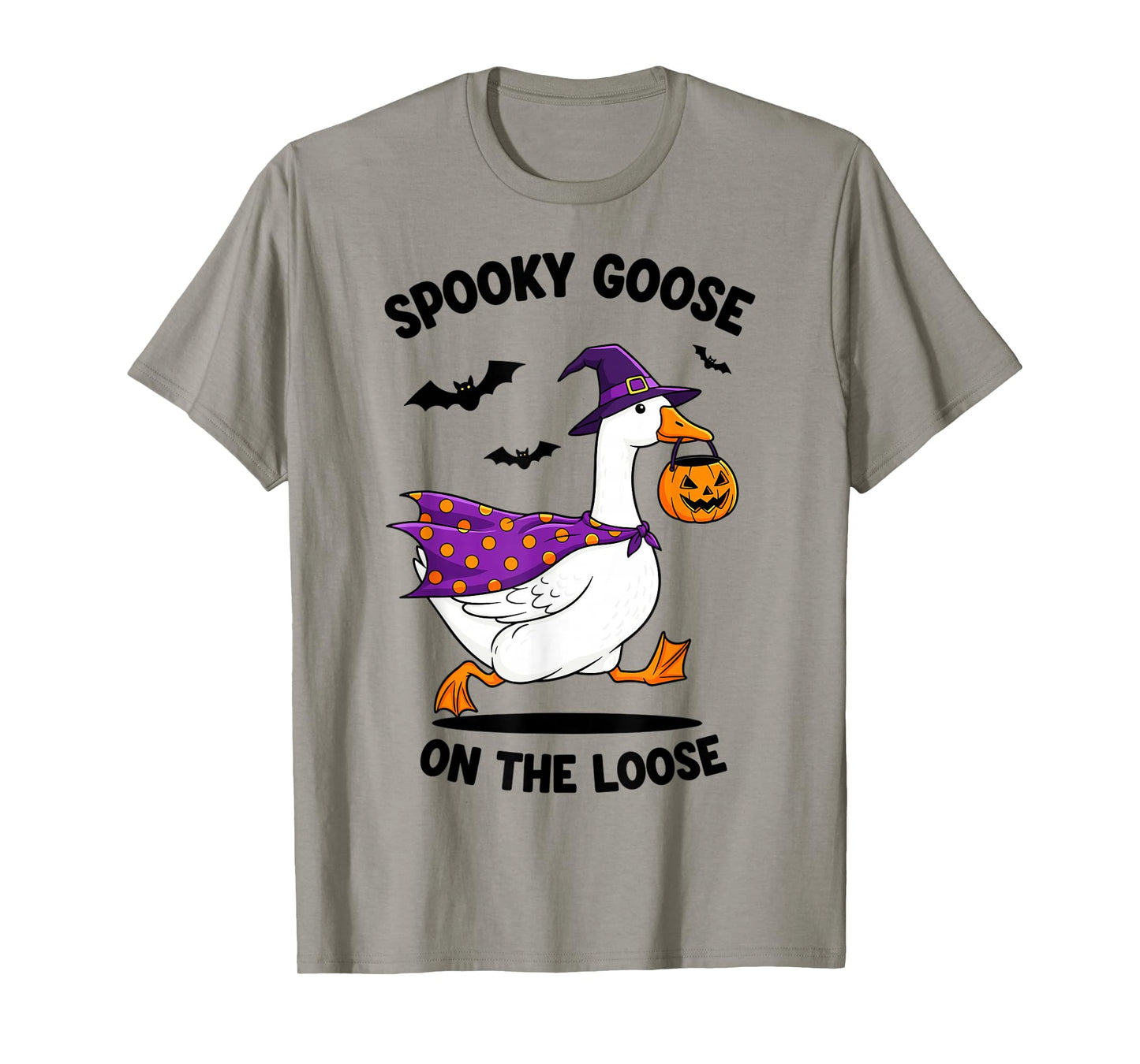 Spooky Goose On The Loose Halloween Witch Joke T-Shirt