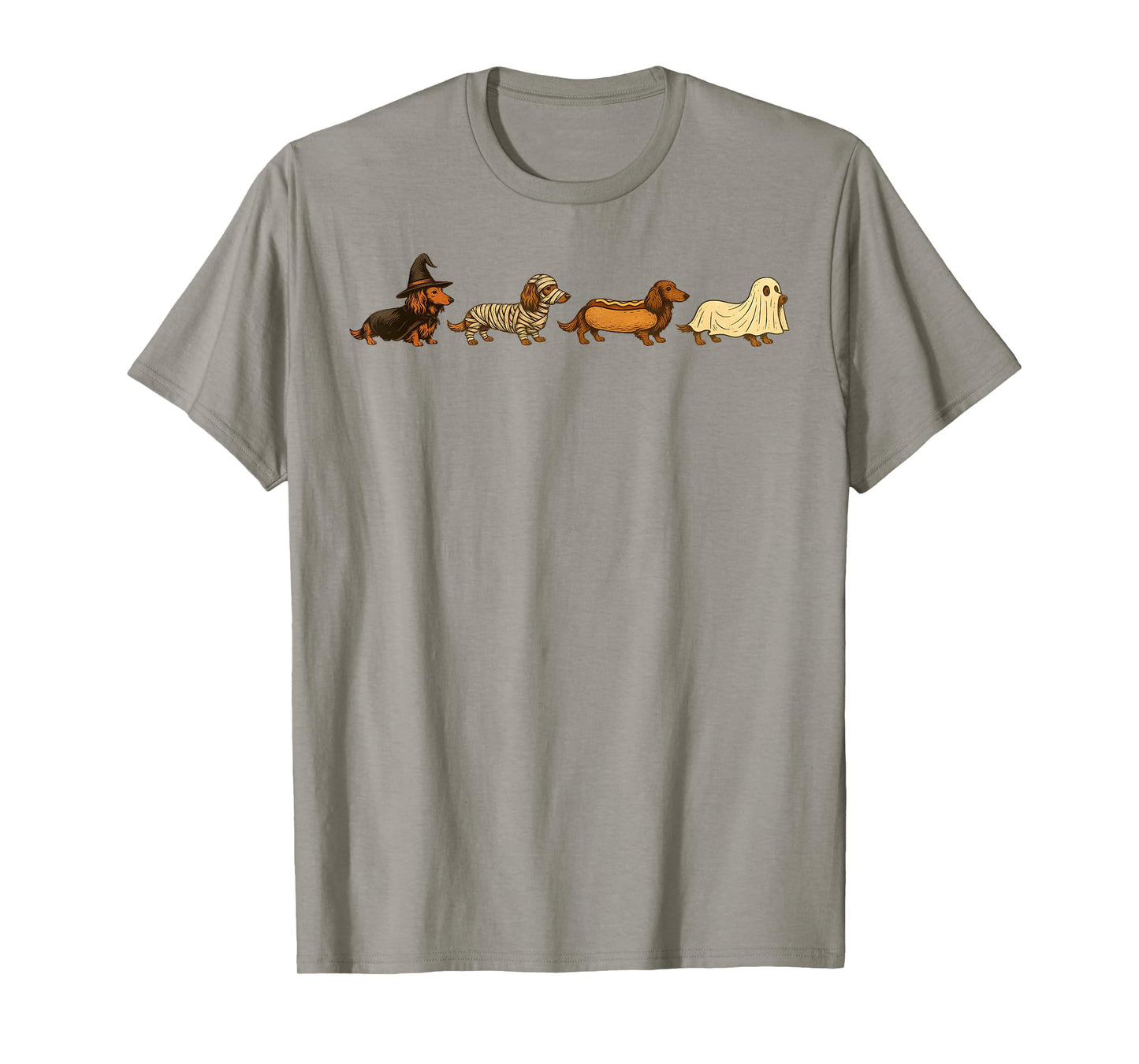 Dachshund Dog Witch Happy Halloweenie Spooky Season T-Shirt